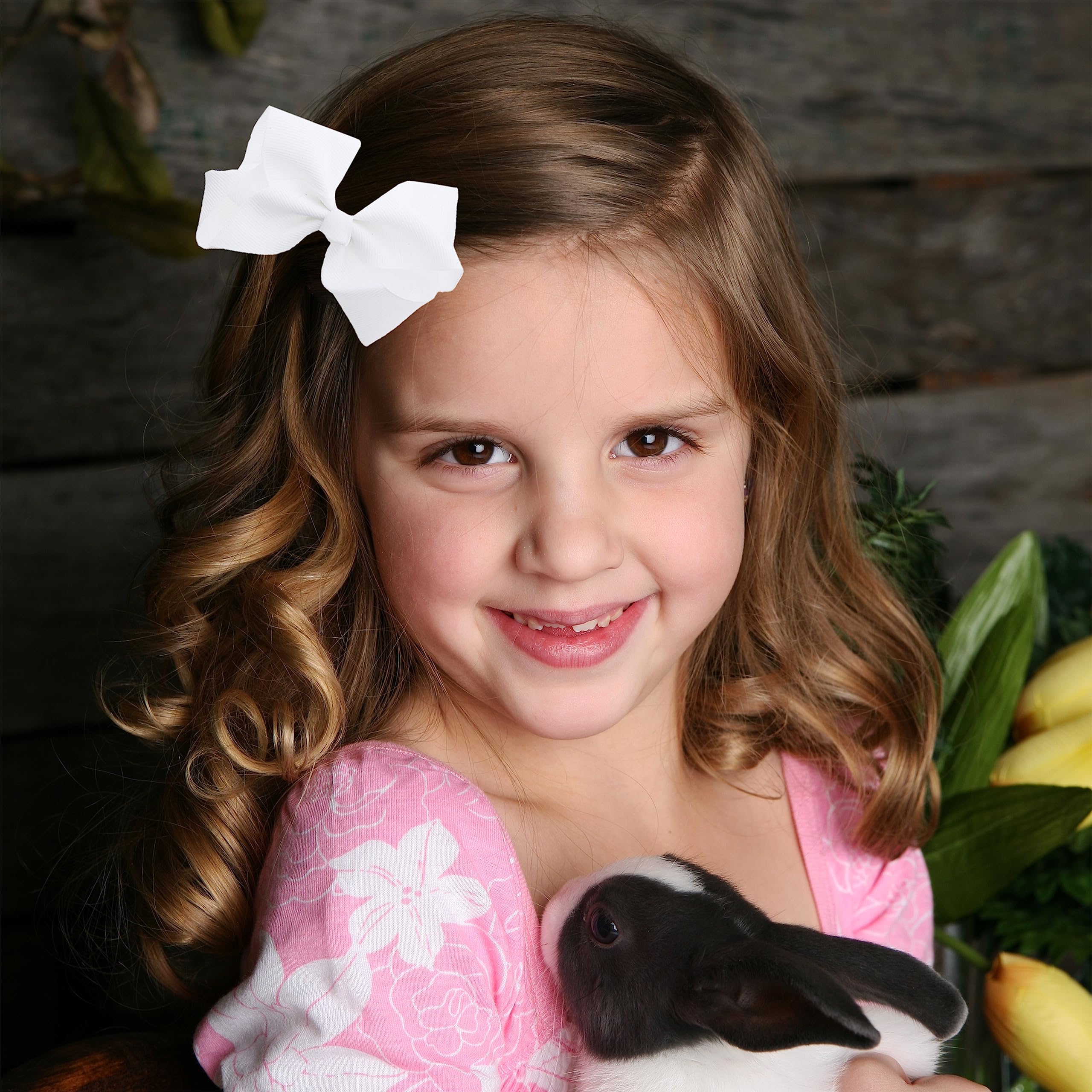 3 Inch Grosgrain Bow for Little Girls- Set of 2 (Kelly Green)