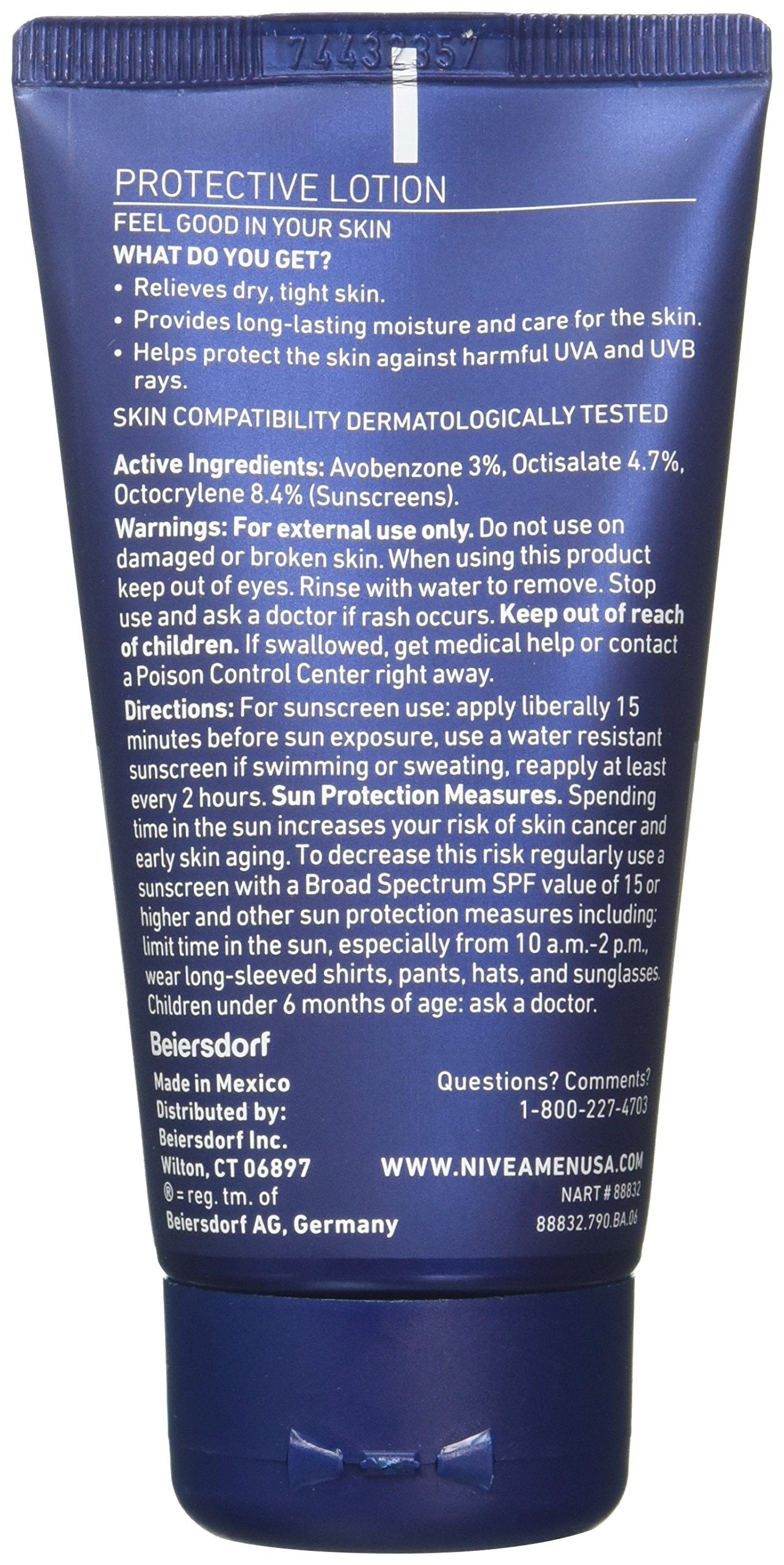 NIVEA FOR MEN Original, Protective Lotion SPF 15 2.50 oz