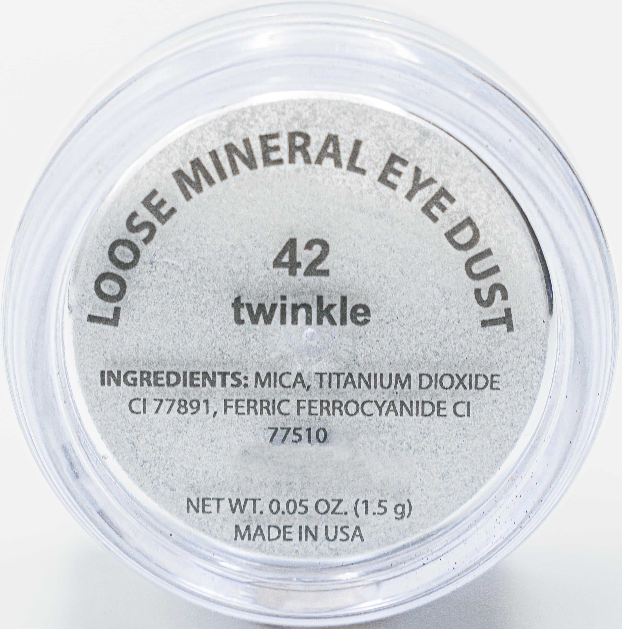 Pure Ziva Twinkle White Silver Sparkle Metallic Single Loose Powder Eyeshadow; Vegan, Talc & Paraben Free, No Animal Testing & C