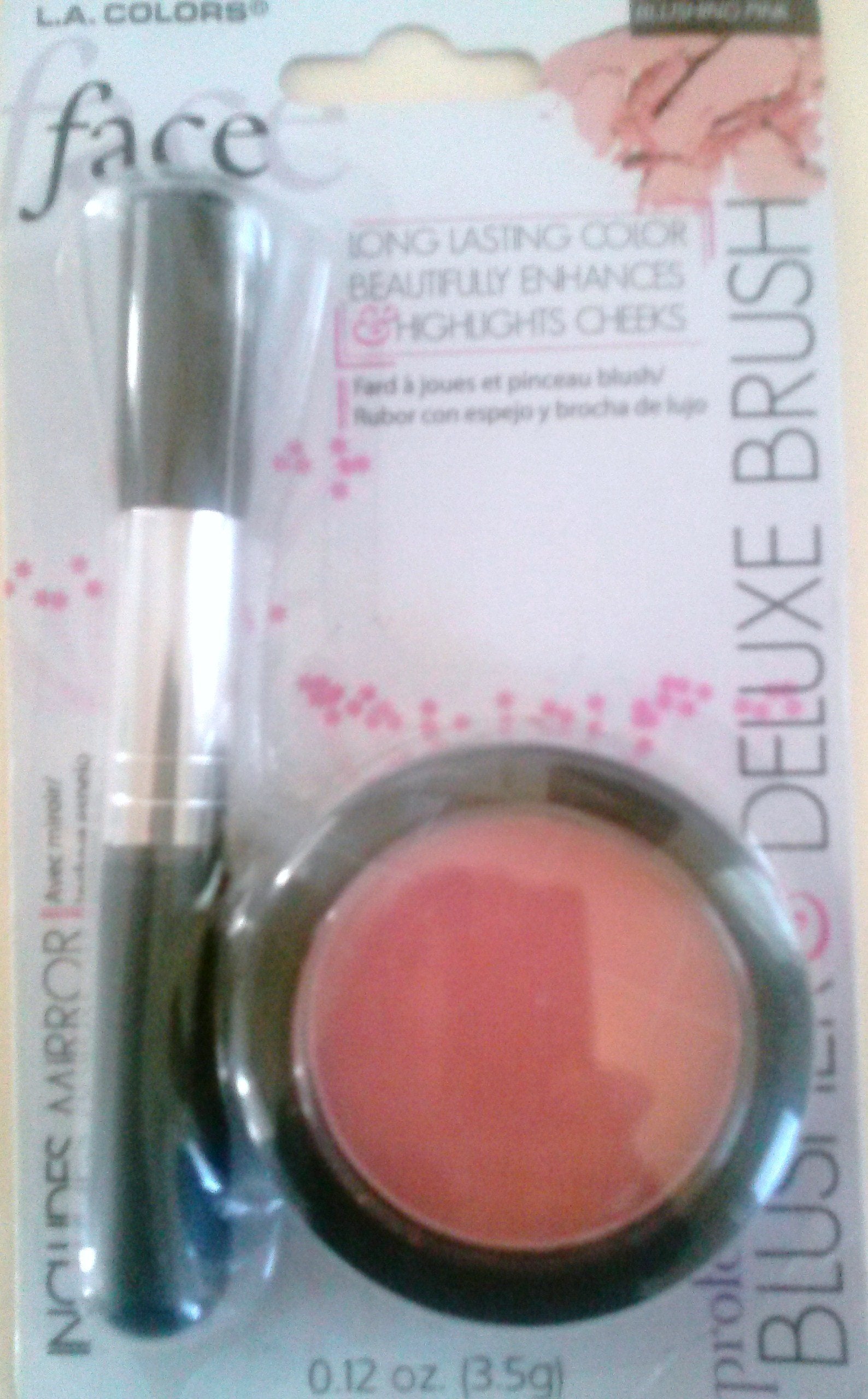 L.A. COLORS Blusher & Deluxe Brush, Blushing Pink CBC142