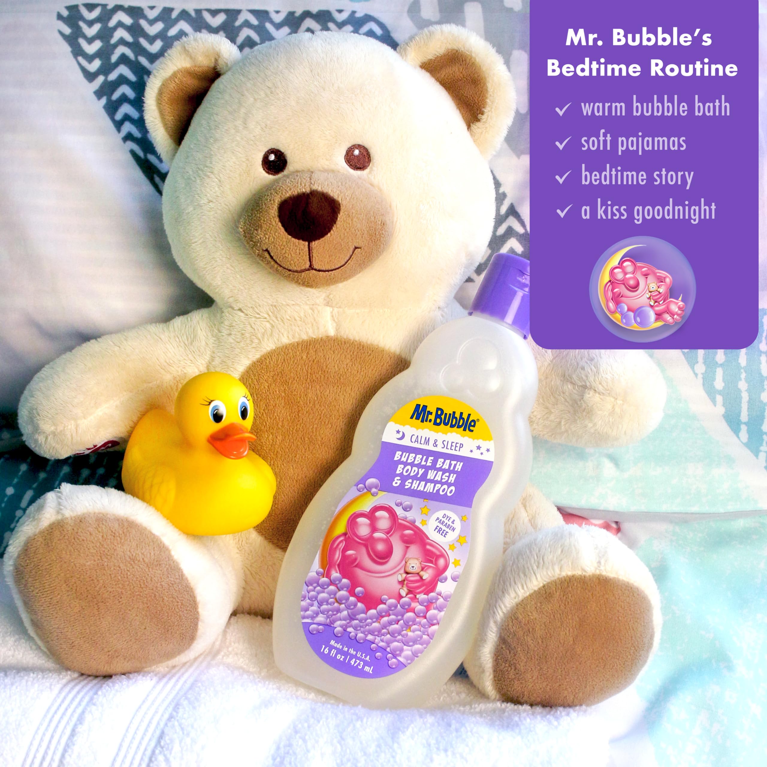 Mr. Bubble Calm And Sleep 3In1 Bubble Bath, Body Wash & Shampoo, 16 Oz., Pack Of 4