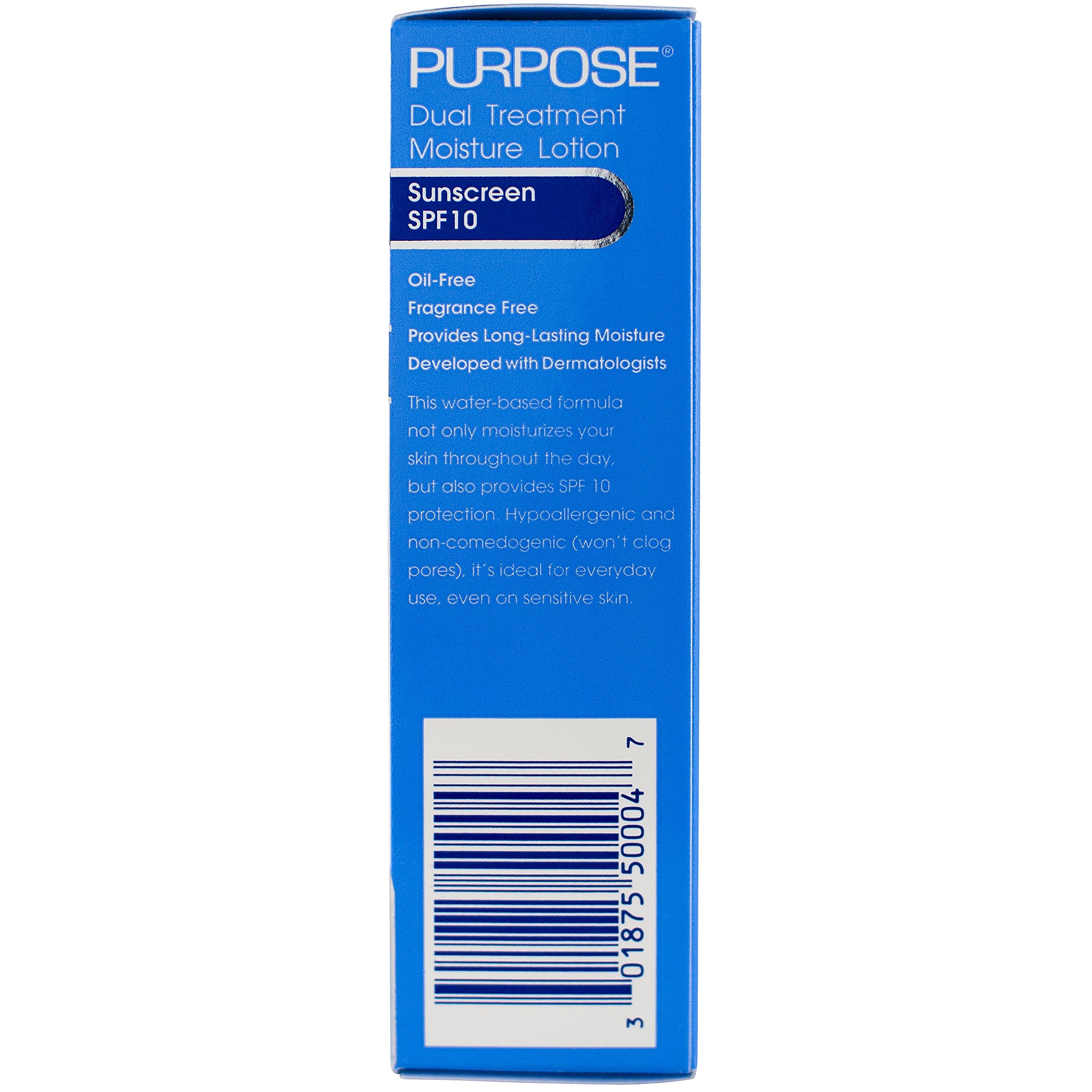 Purpose Dual Treatment Moisture Lotion with SPF 10, 4 Ounce Bottle