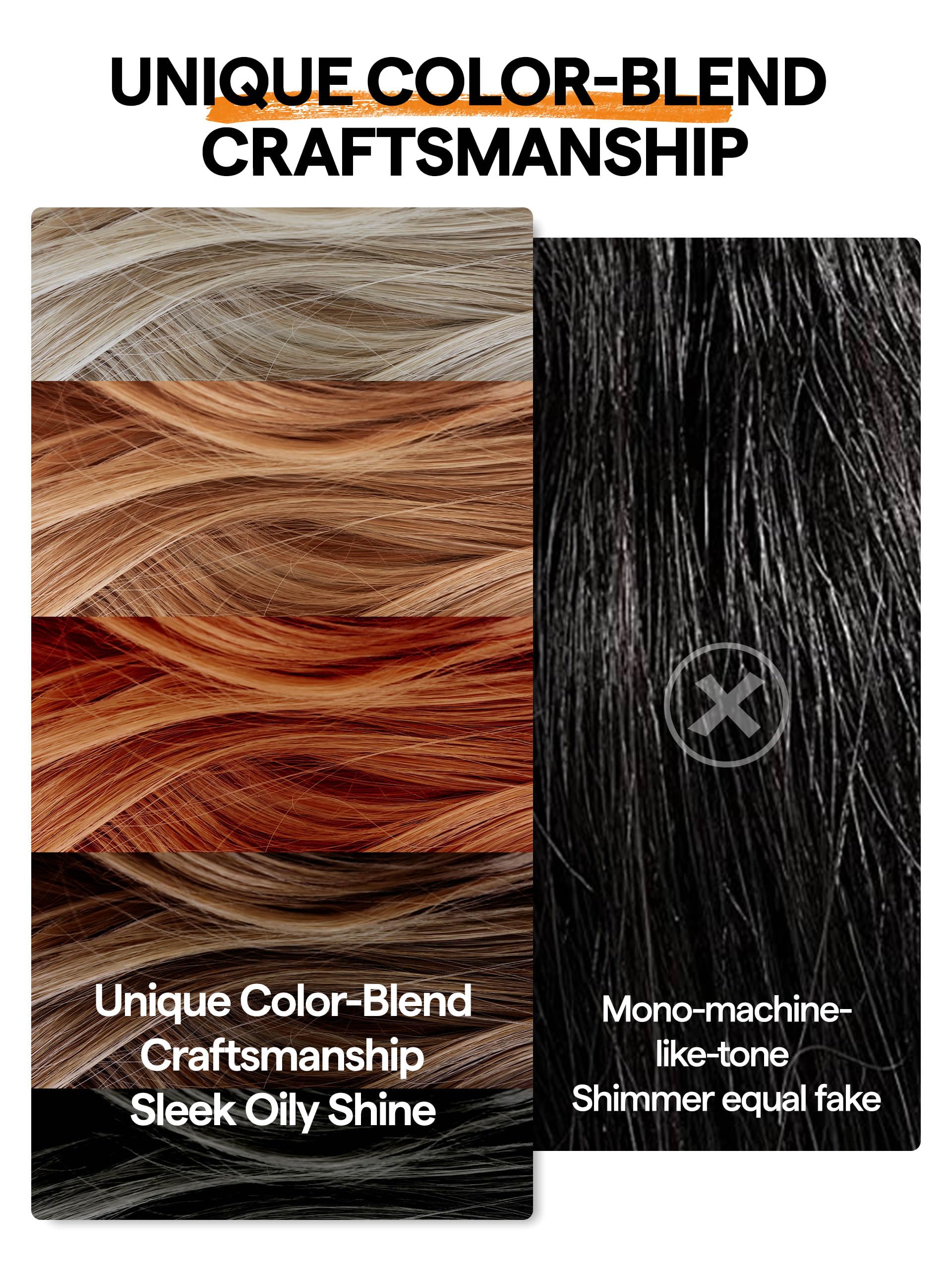 Gorgius Ombre Brown Wig With Blonde Highlights Glueless Straight Wig Crafted With Style-Archive Technology: Premium Fiber & Remy