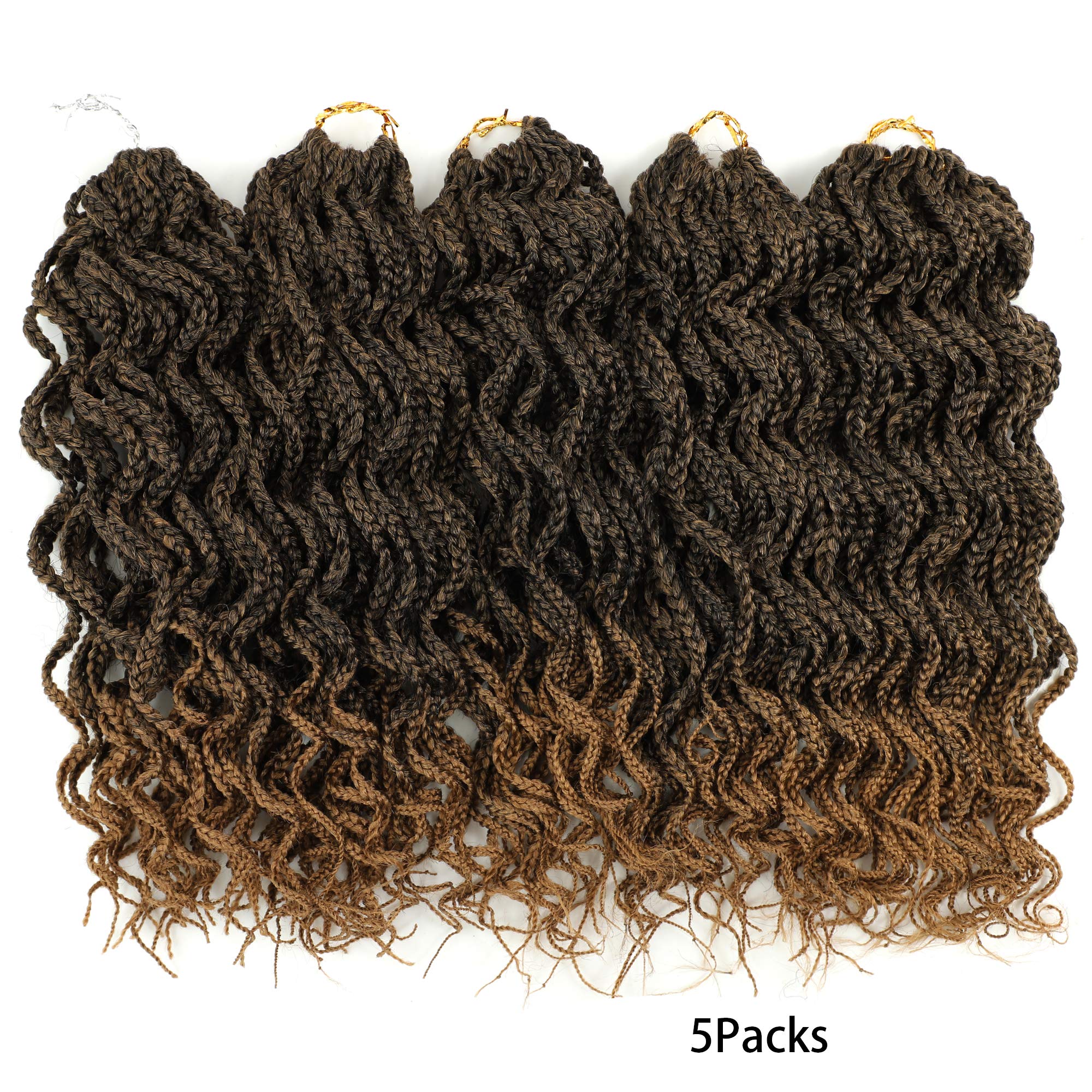 Goddess Box Braids Crochet Braids Hair With Full Curly Braids Synthetic Premium Fiber Braiding Hair 14 Inch 5Packs/Lot