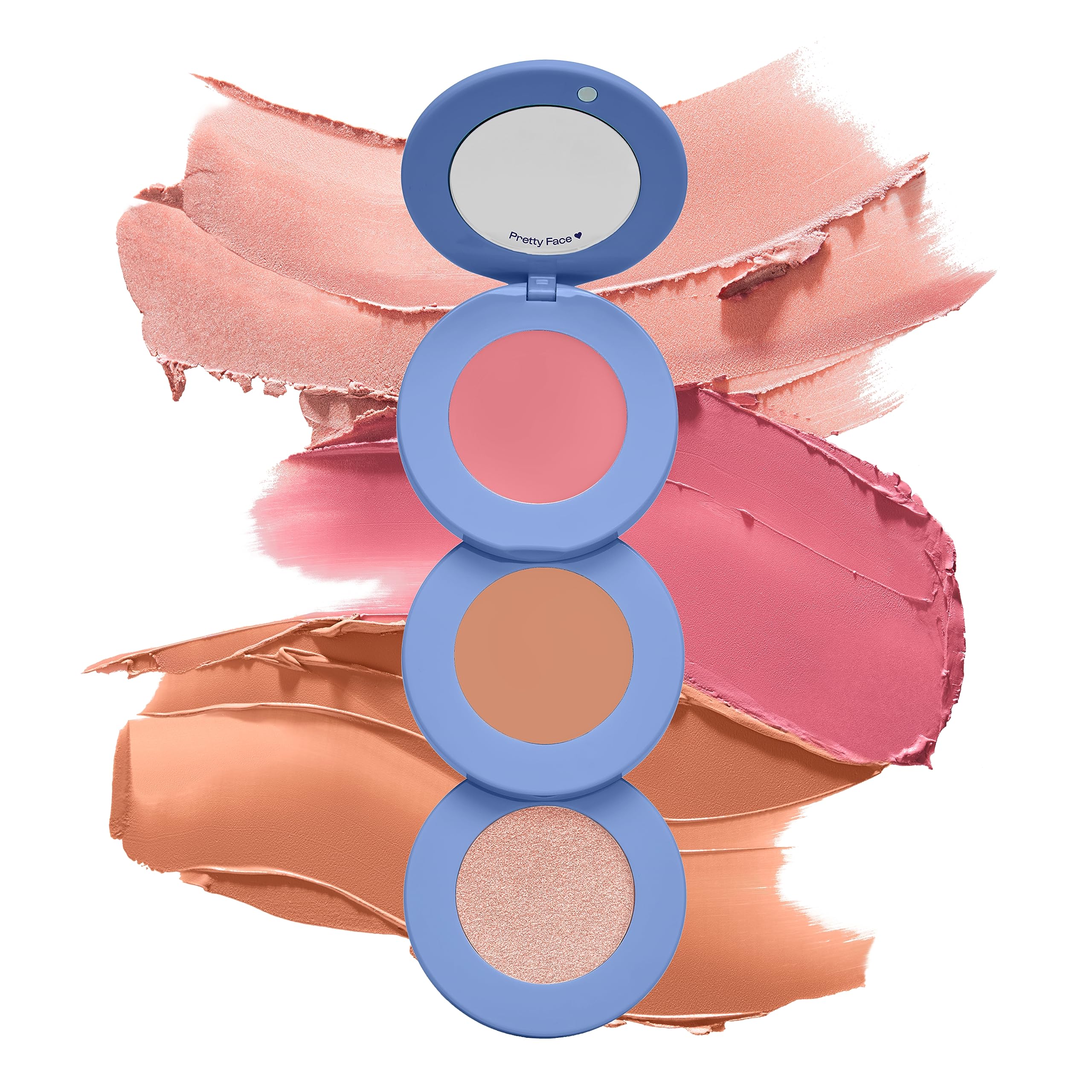 Alleyoop Stack The Odds - Multi-Use Face Palette Sassy Pants- Blush, Contour/Bronzer, Highlight And Mini Mirror - Blendable Crea