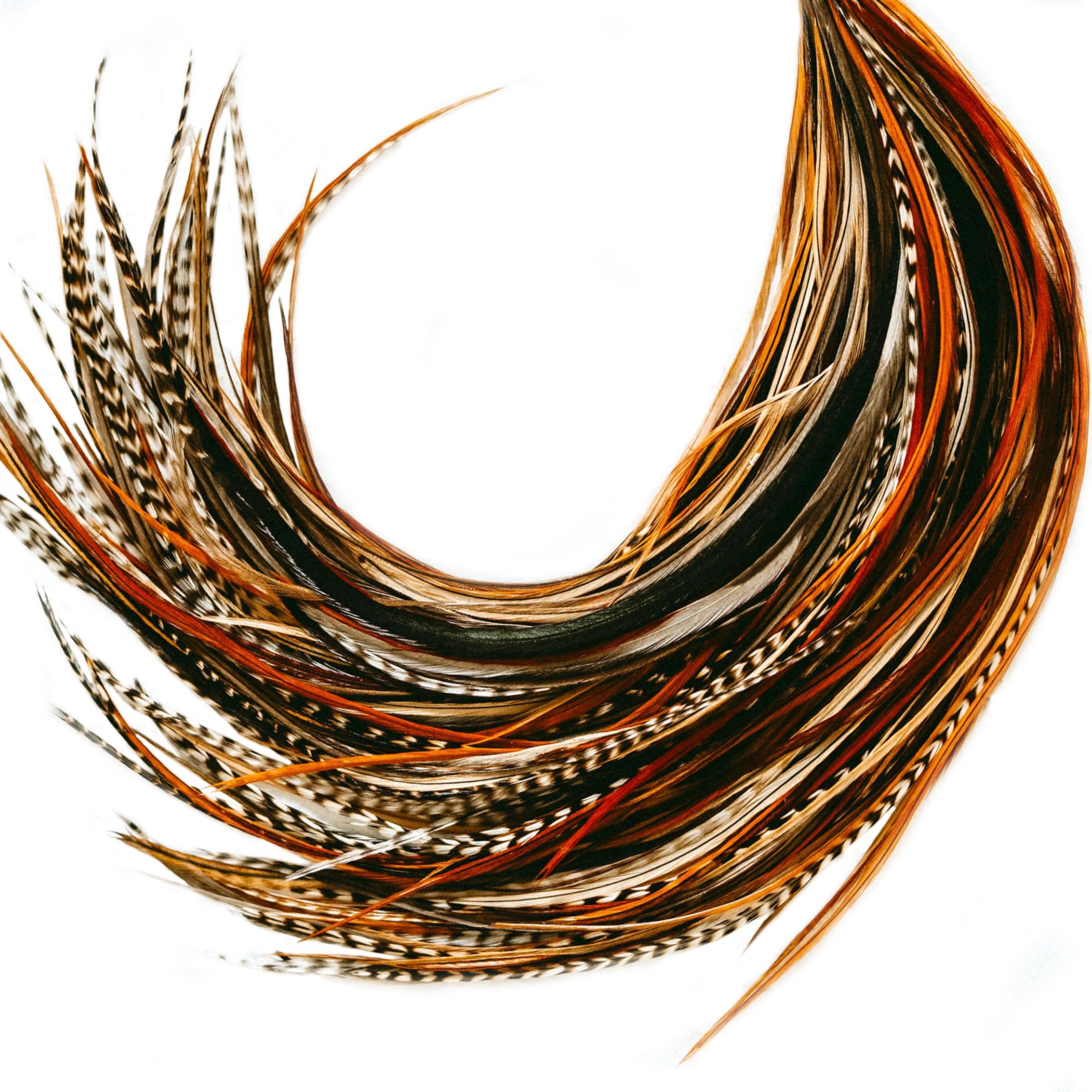 21 Natural Color Hair Feathers - 9   - 14    Long - Feathers for Hair Extension - DIY Kit - Eye-Catching Design - 20 Micro-link 