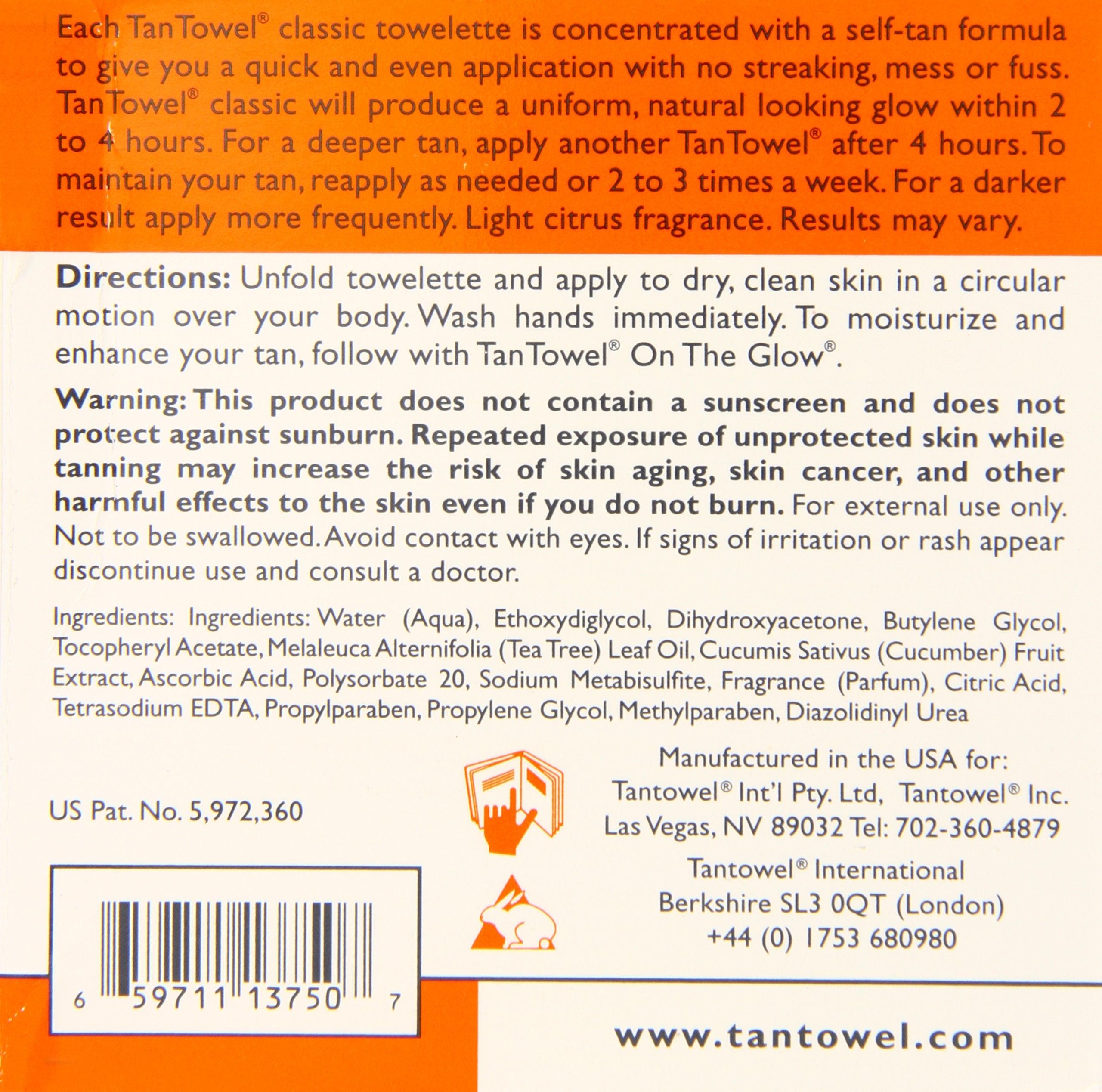 Tan Towel Full Body Classic Creme, 15 Count