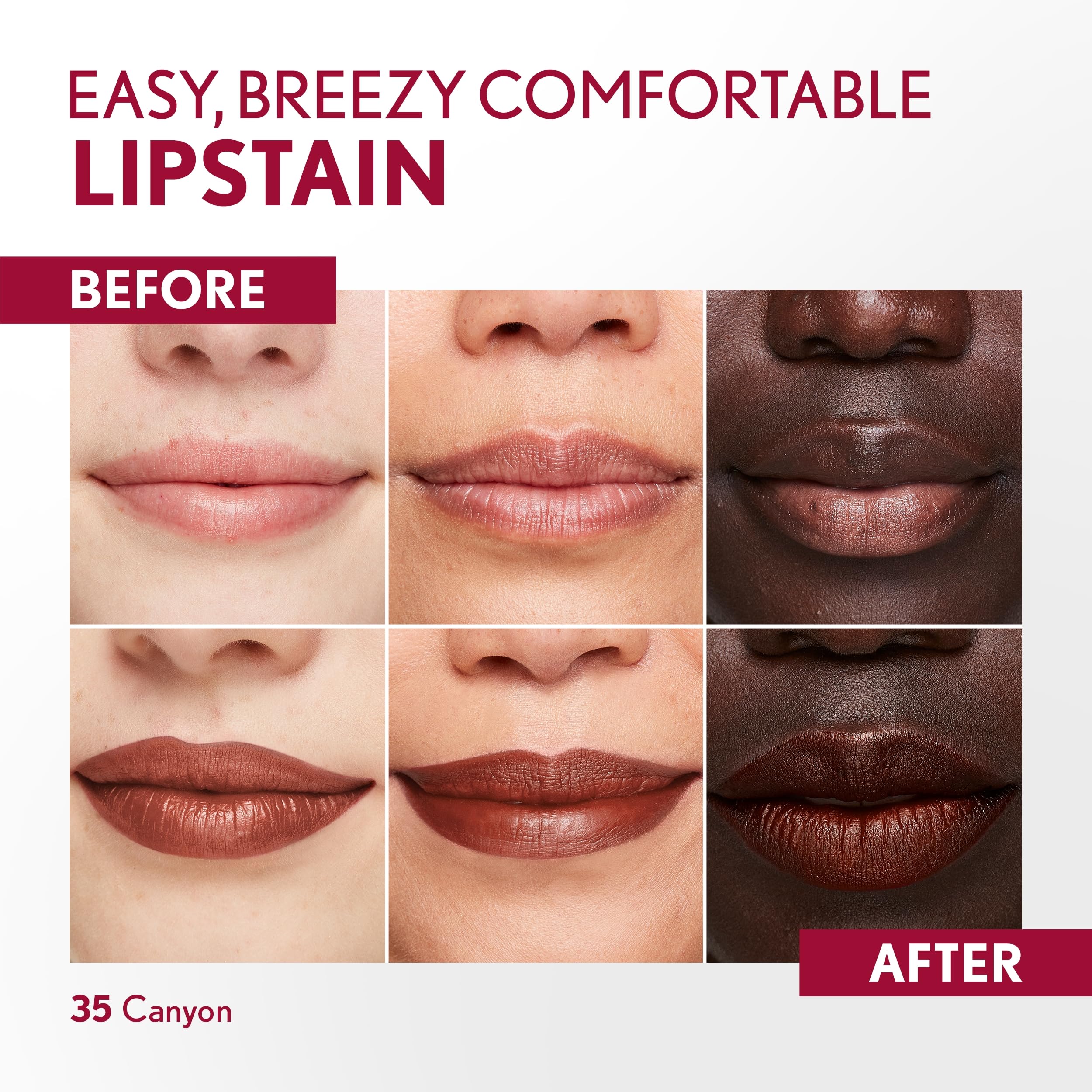 COVERGIRL Outlast, 35 Canyon, Lipstain, Smooth Application, Precise Pen-Like Tip, Transfer-Proof, Satin Stained Finish, Vegan Fo