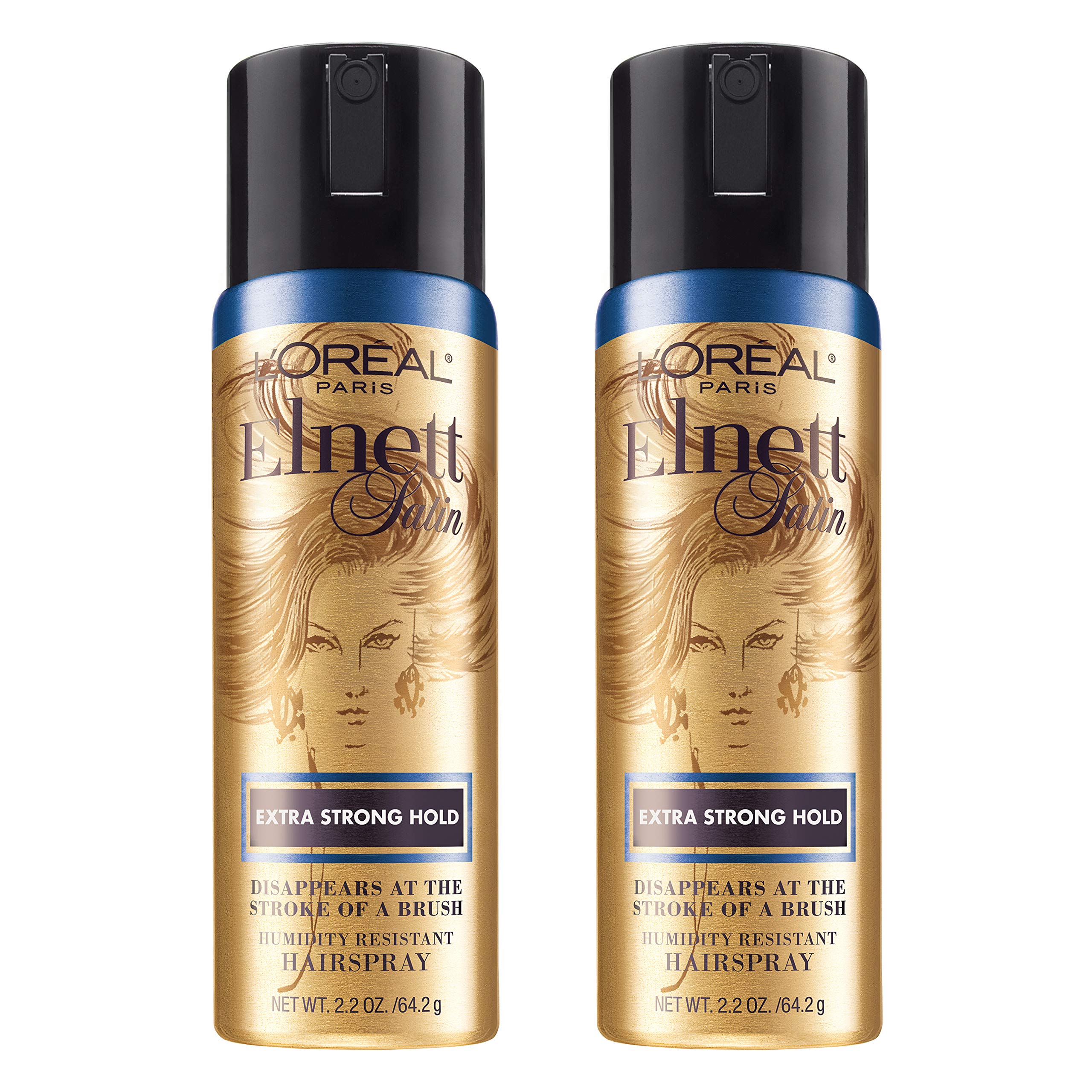 LOreal Paris Hair Care Elnett Extra Strong Hold Travel Size Hairspray, Long Lasting Plus Humidity Resistant, Hair Spray, 2.2 Ou