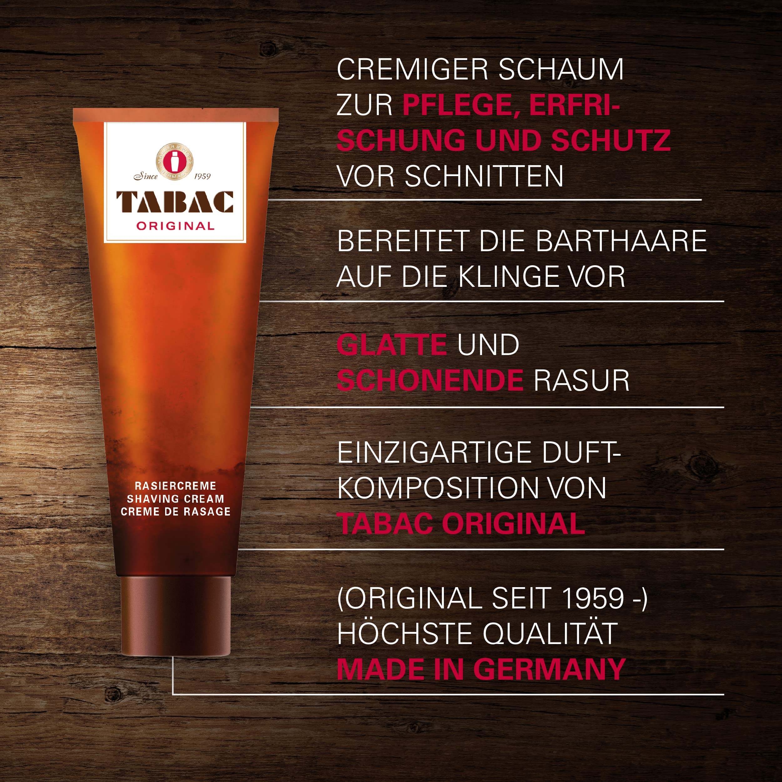 Tabac By Maurer & Wirtz, 3.4 Oz Shaving Cream For Men