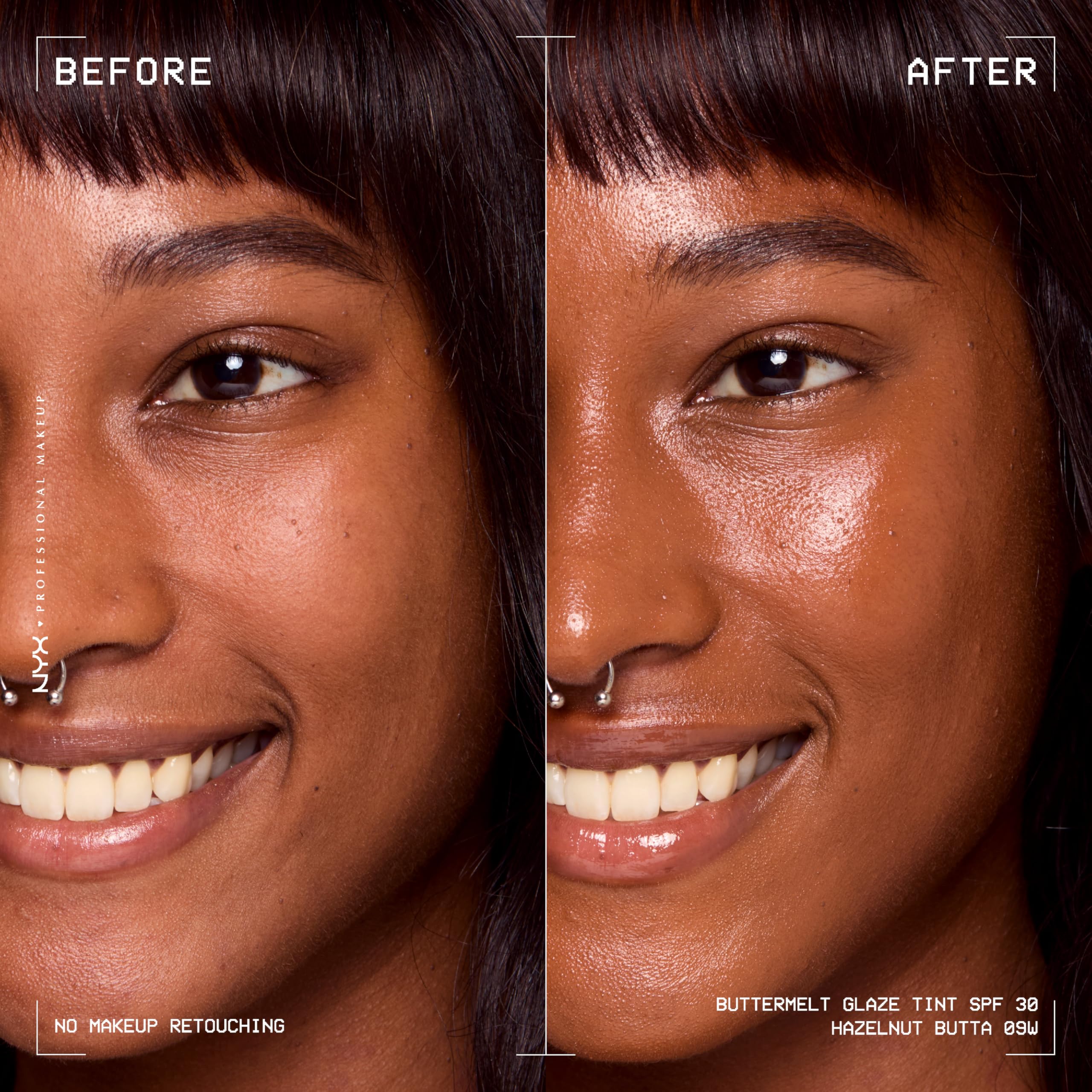 NYX PROFESSIONAL MAKEUP Buttermelt Glaze Soft Glow Skin Tint + SPF 30, Up To 12HR Wear, 09 Hazelnut Butta