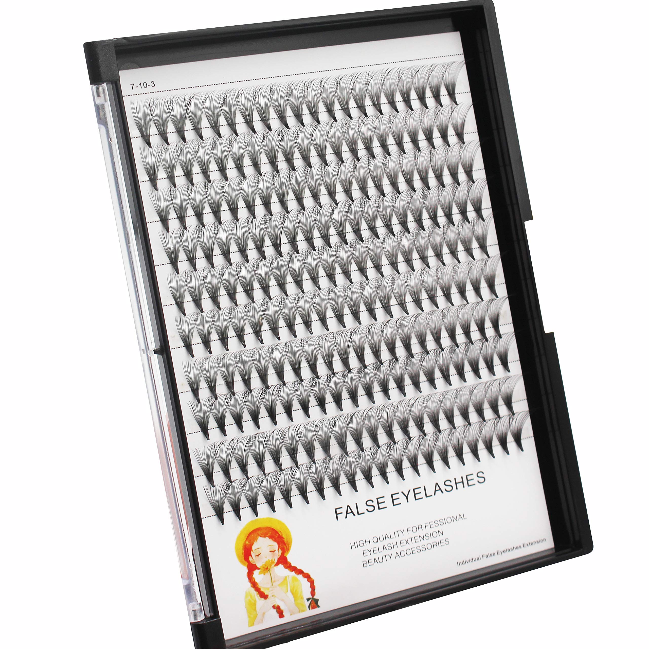 Dedila Large Tray -Grafting Natural Long Individual Lashes 20Roots Soft Light Cluster Lashes D Curl Makeup Premade Fans Volume F