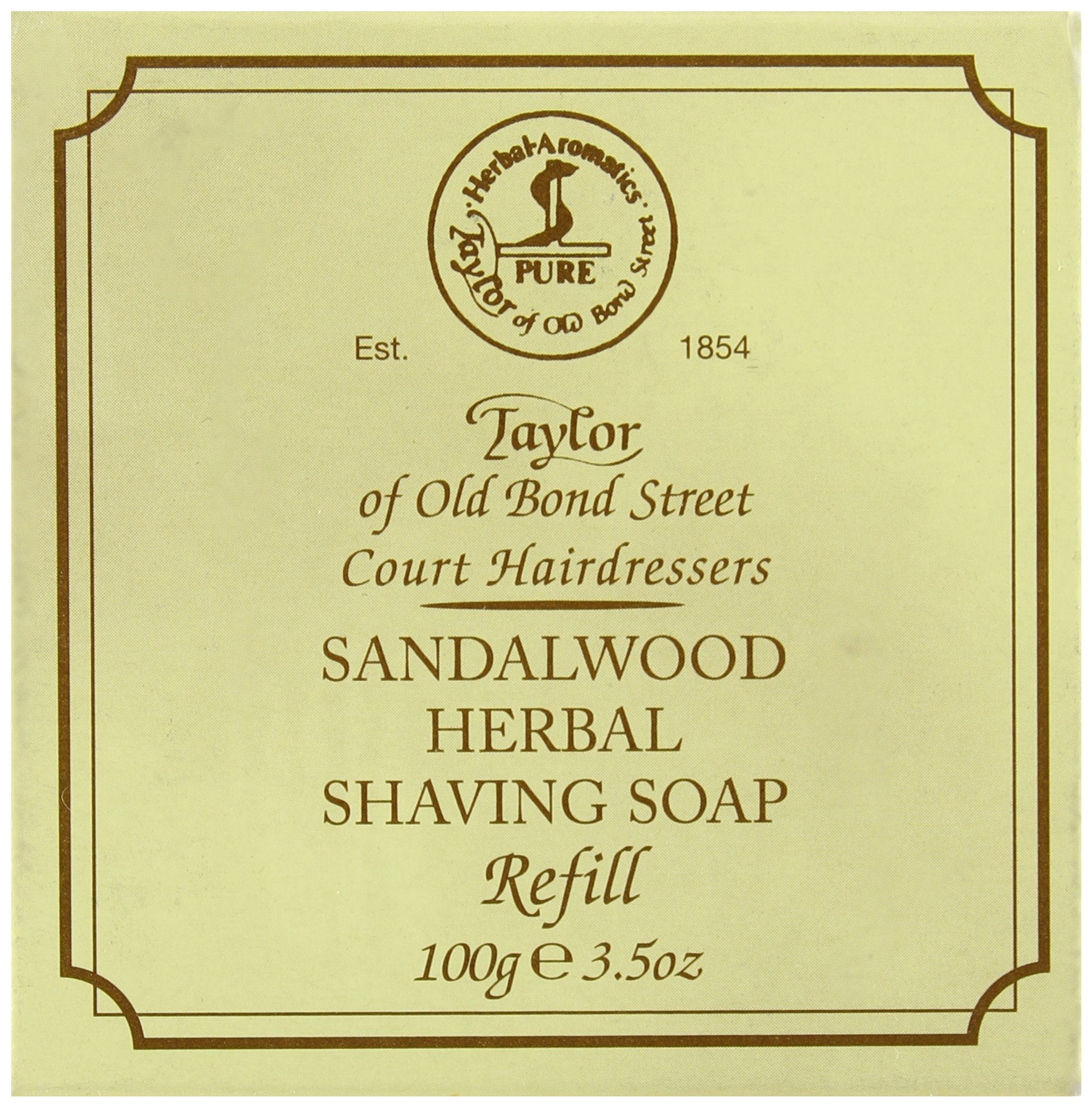Taylor of Old Bond Street Sandalwood Hard Shaving Soap Refill, 3.5-Ounce, (01051)