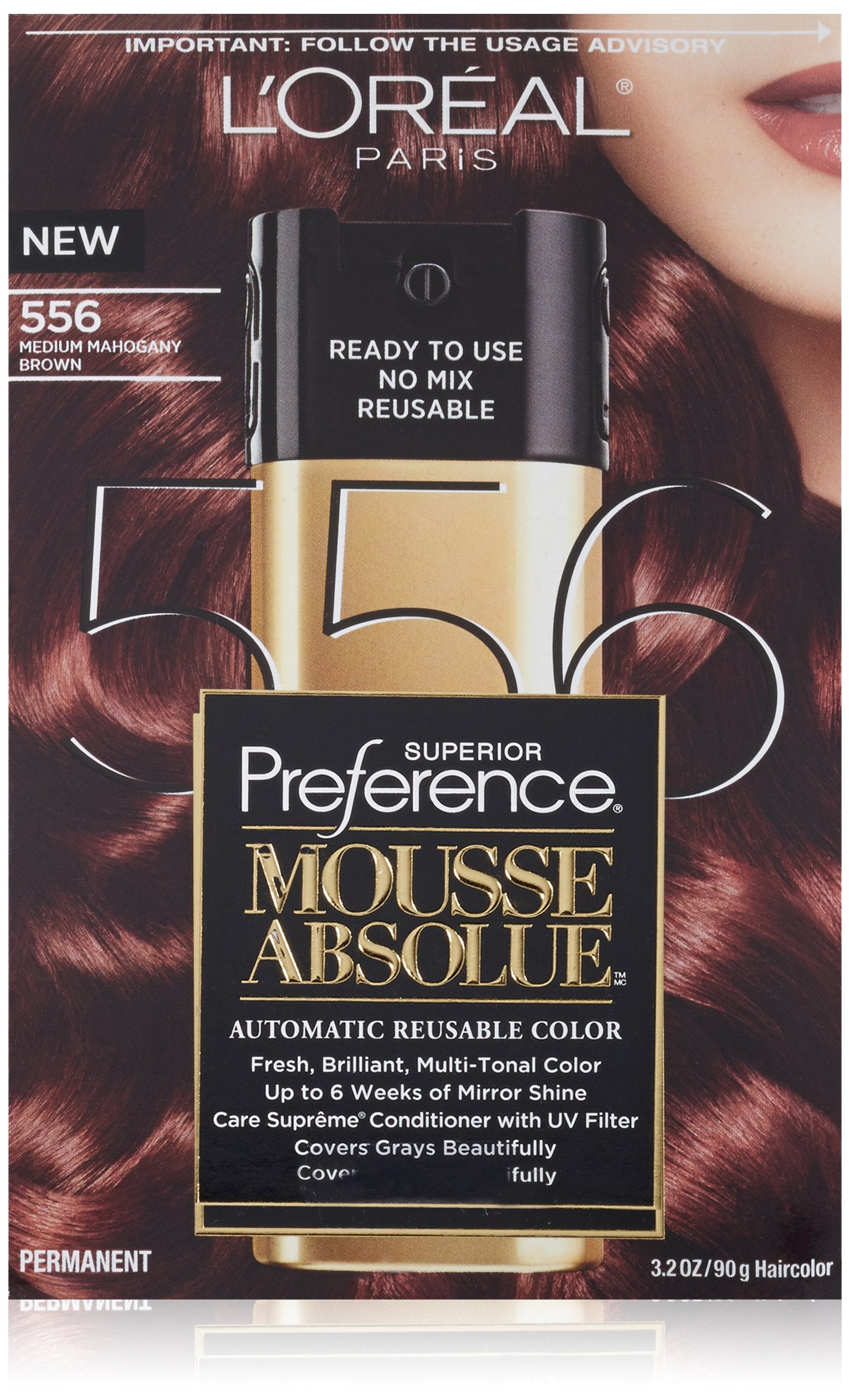 L'Oreal Paris Superior Preference Mousse Absolue, 556 Medium Mahogany Brown
