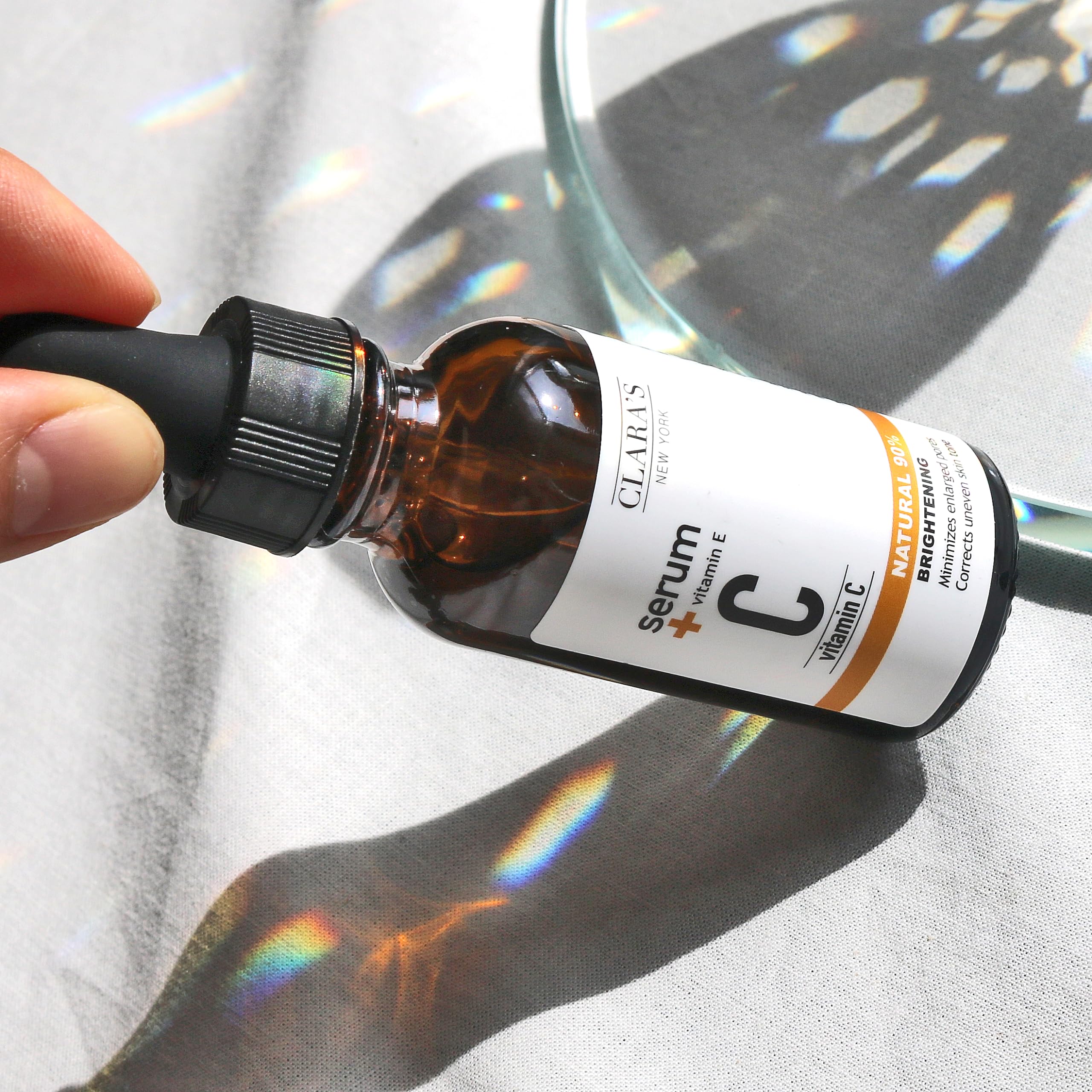 CLARA'S NEW YORK | Vitamin C Facial Serum | with Hyaluronic Acid, Ascorbic Acid, Niacinamide, Probiotics | Reduce Dark Spot, Acn