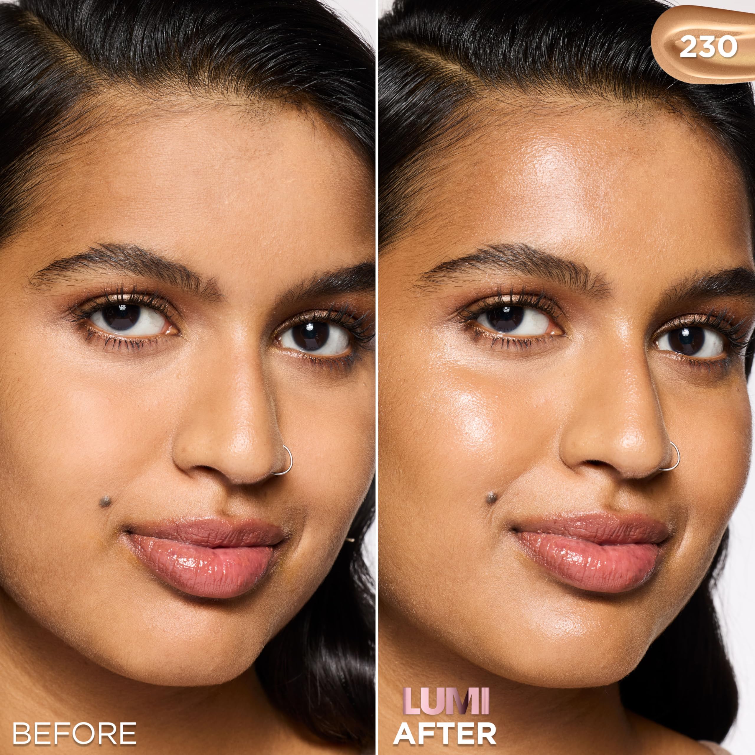 LOr  al Paris Lumi Le Glow Skin Tint, Lightweight Water-Based Tinted Serum with Foundation-Like Coverage, Glow Illuminator, Neut