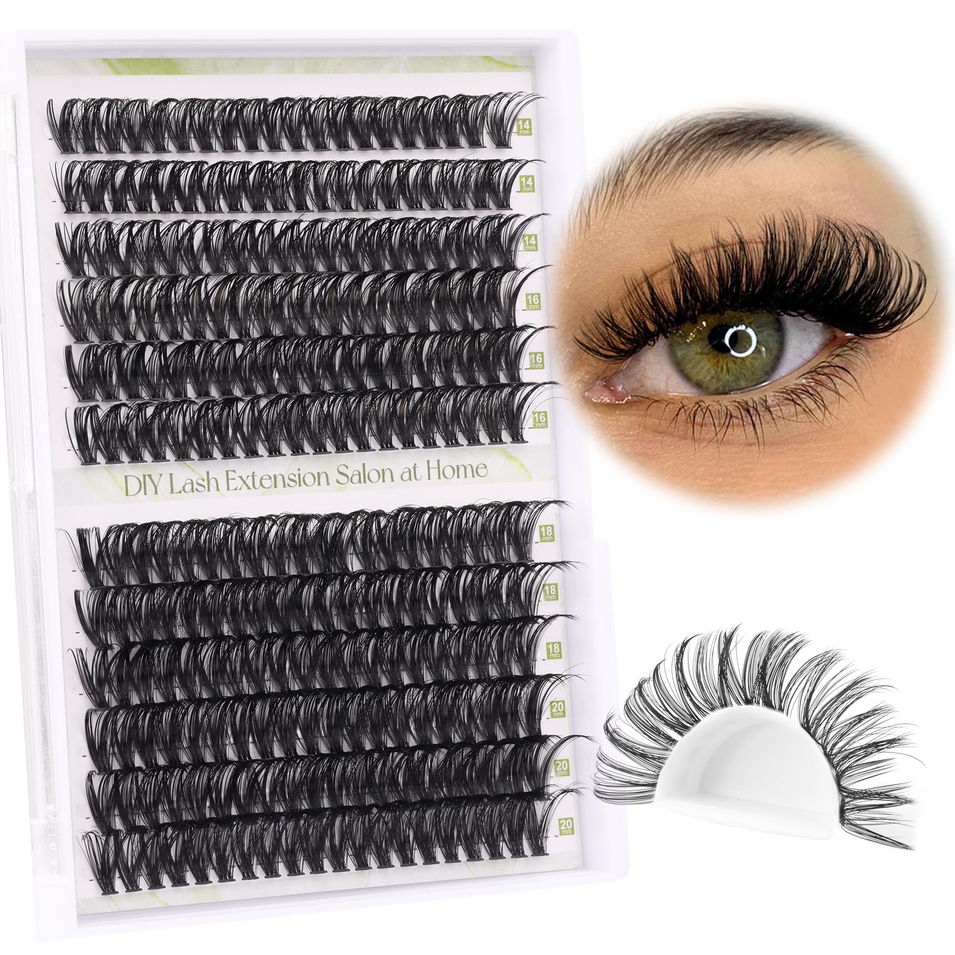 Alice Lash Clusters Diy Lash Extensions 240Pcs 14-20Mm Individual Lashes Cluster Lashes Natural 40D D Curl Eyelash Extensions Fa