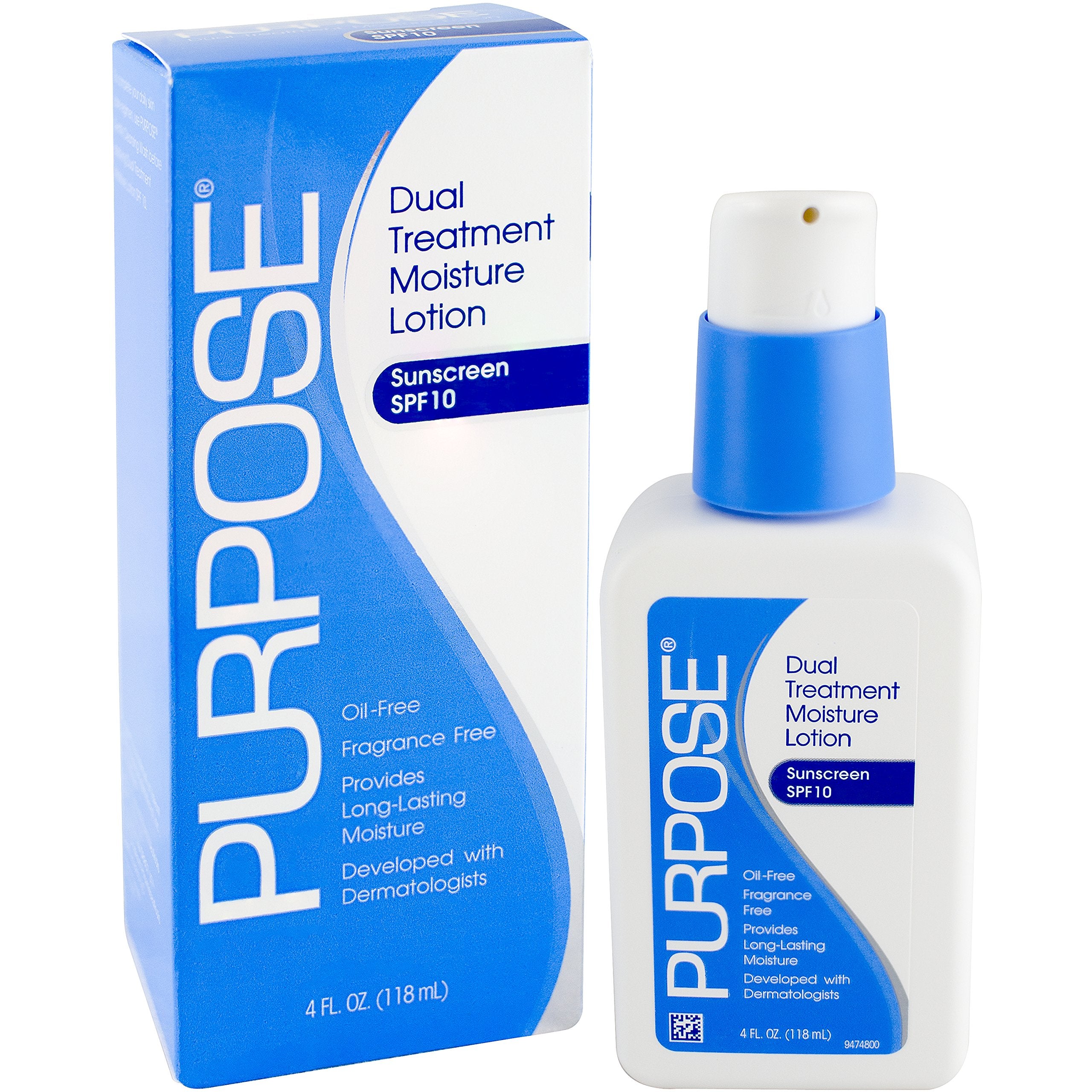 Purpose Dual Treatment Moisture Lotion with SPF 10, 4 Ounce Bottle