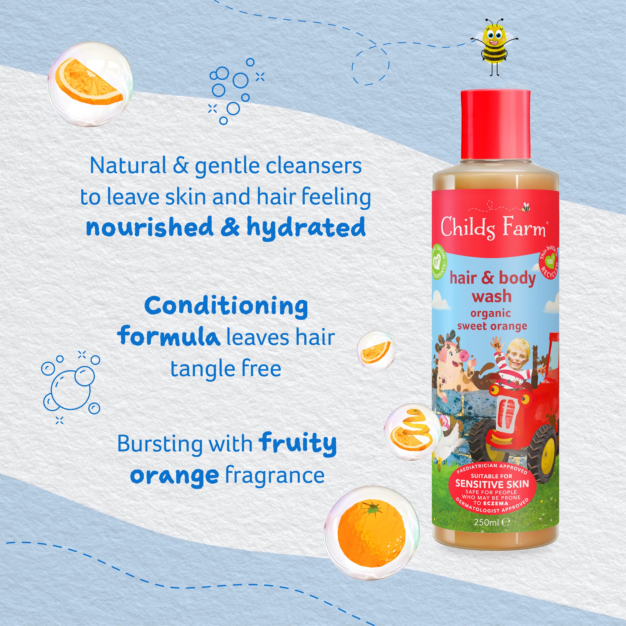 Childs Farm hair & body wash organic sweet orange 250ml
