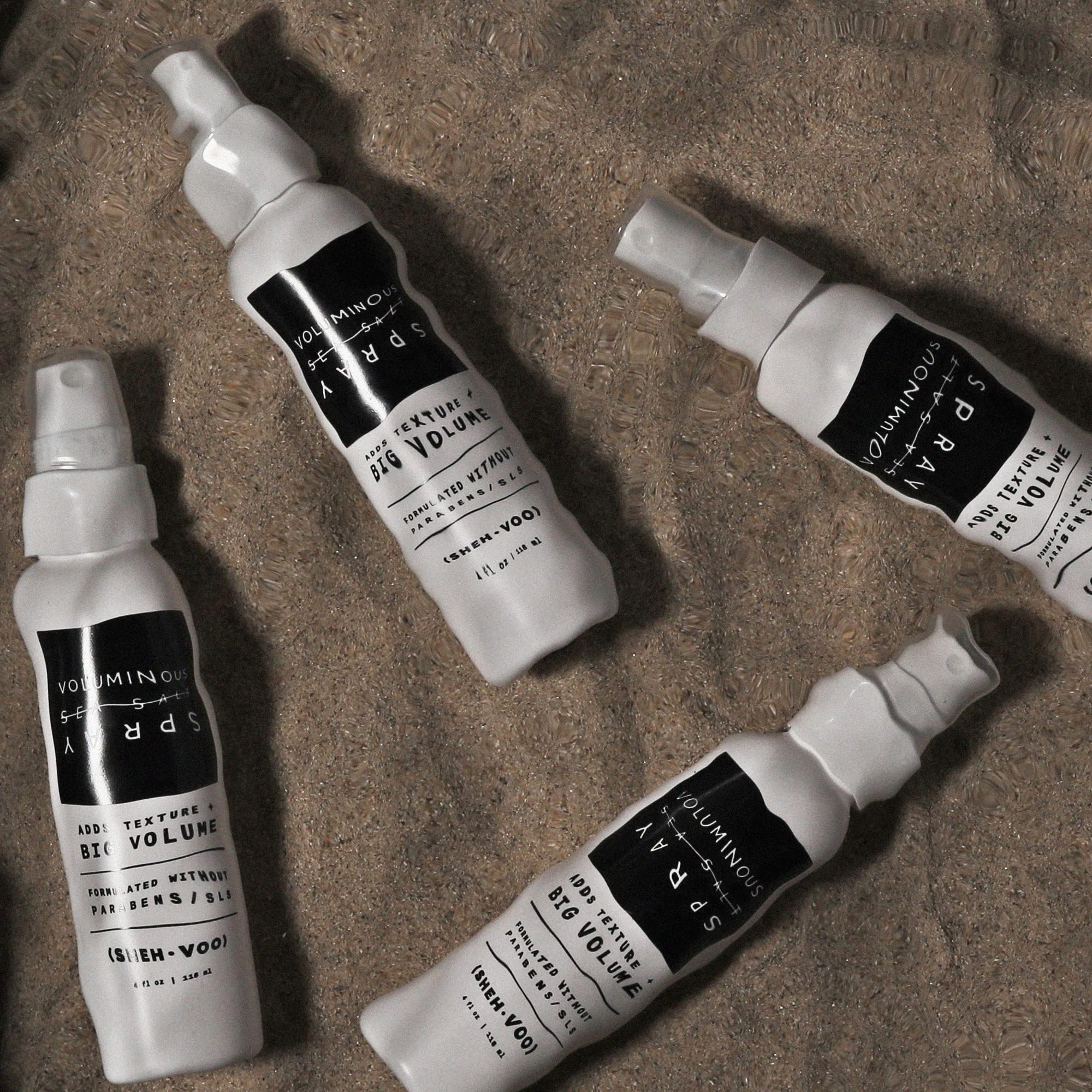 (SHEH•VOO) Sea Salt Spray - Voluminous Texturizing Spray - UV & Heat Protection - 4 Fl Oz - Paraben & SLS Free