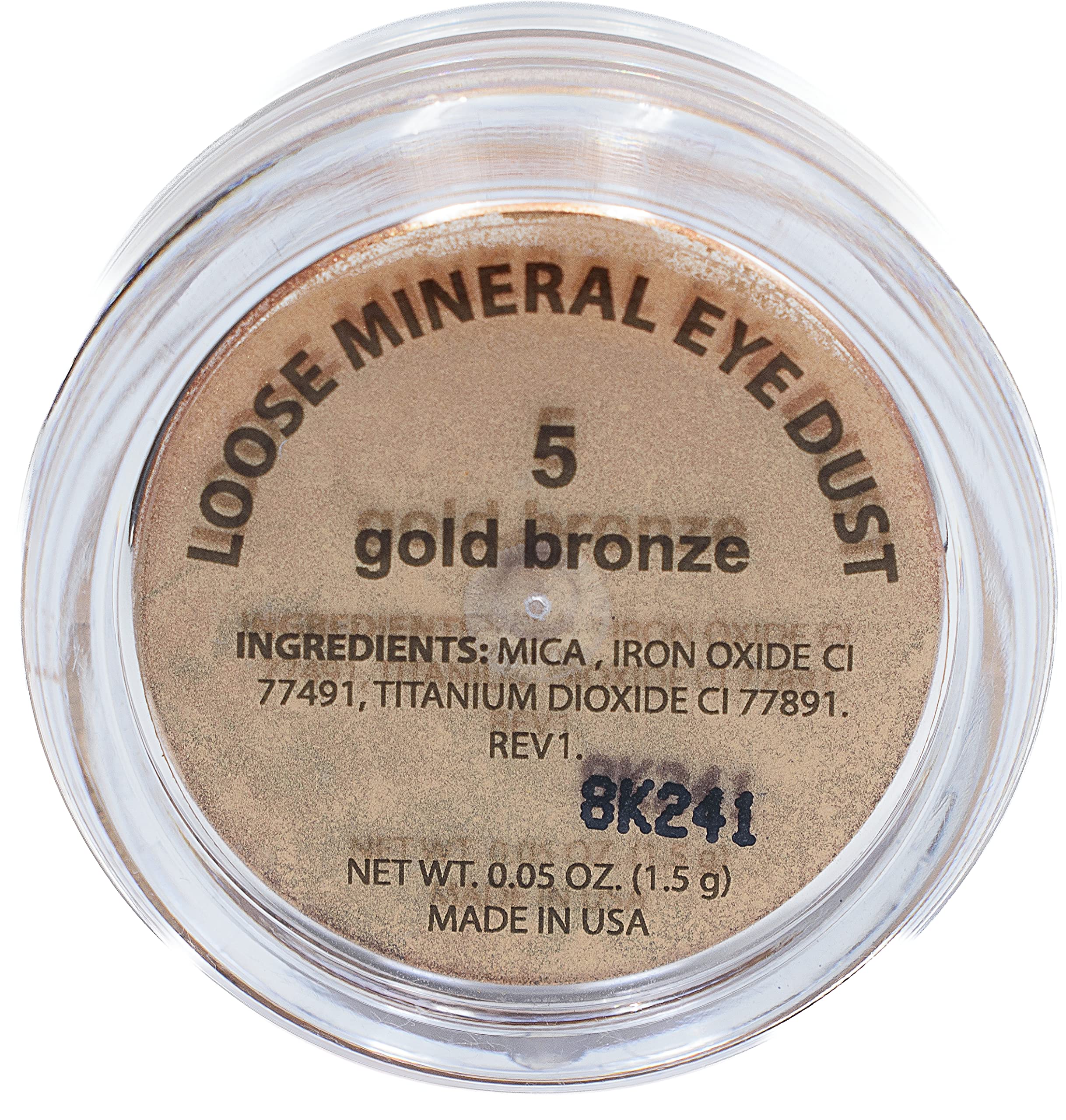 Pure Ziva Yellow Gold Bronze Metallic Vegan Loose Eyeshadow Powder Pigment, Single Glitter Mineral Dust Jar Pot; Talc, Paraben &