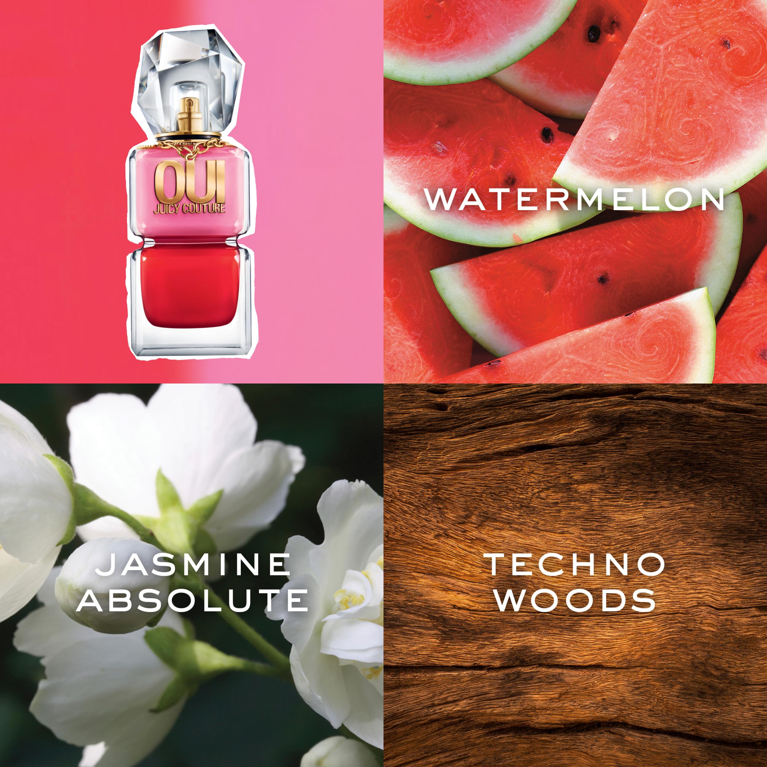 Juicy Couture Oui Eau De Parfum for Women, 3.4 fl oz, Fruity Floral Scent with Watermelon & Jasmine, EDP Spray, Red