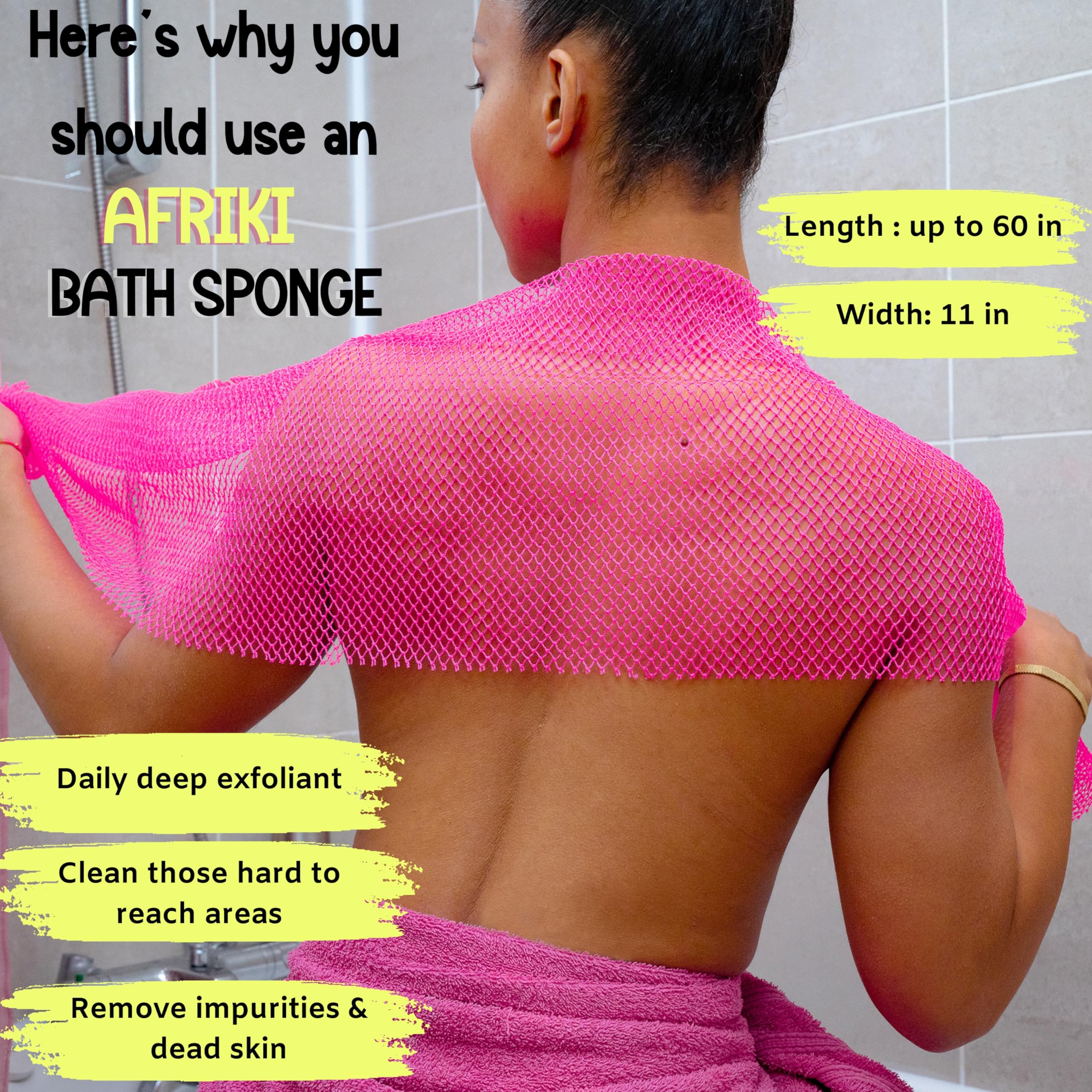 Afriki African Net Sponge, African Exfoliating Sponge, Black Owned, Exfoliating Washcloth, Body Exfoliator For Bath And Shower,