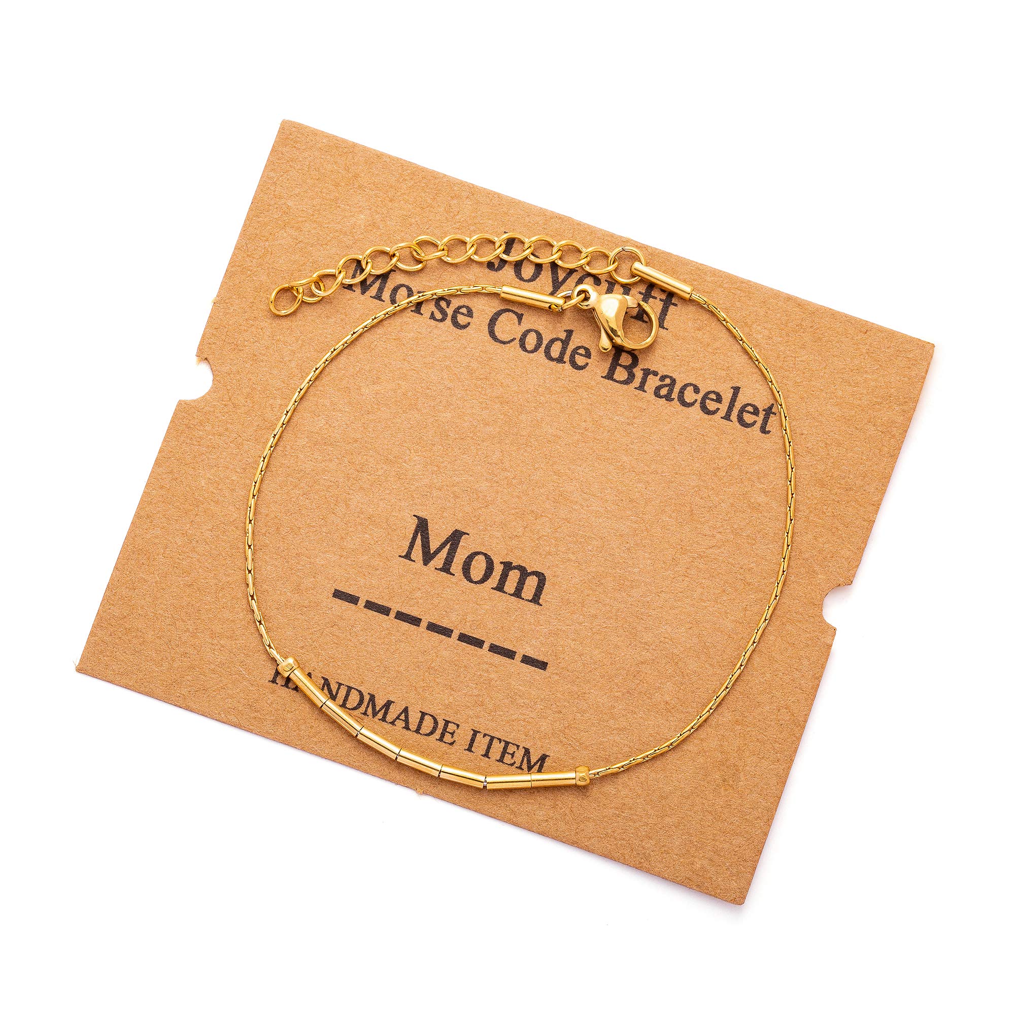 JoycuFF Mom Gifts for Women Mom Morse Code Bracelets for Women Inspirational Mother 's Thanksgiving Day Funny Chain Bracelet Gol