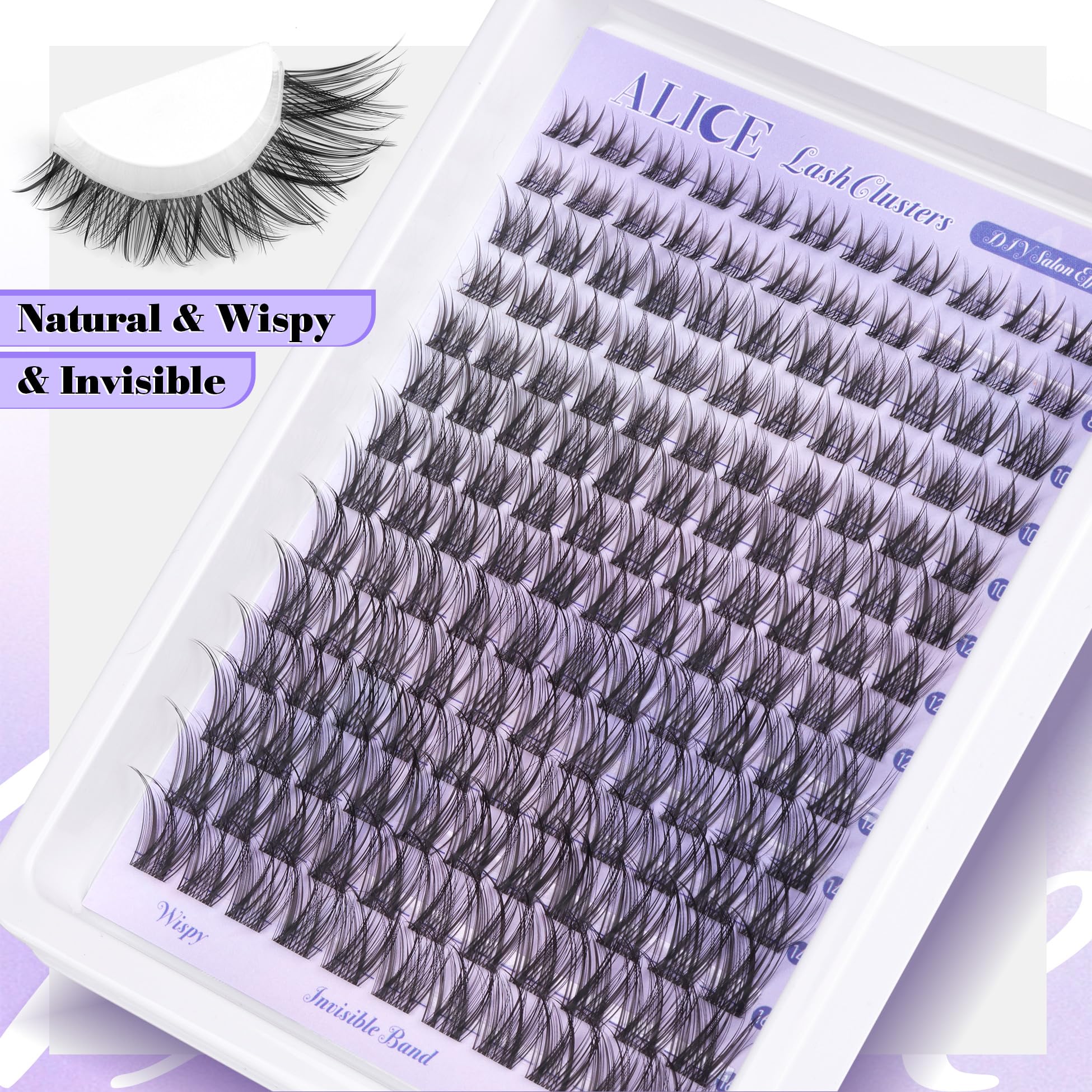 Natural Lash Clusters Wispy Cluster Eyelash Extensions Invisible Band Individual Lashes C Curl Diy Lash Extension 8-16Mm Waterpr