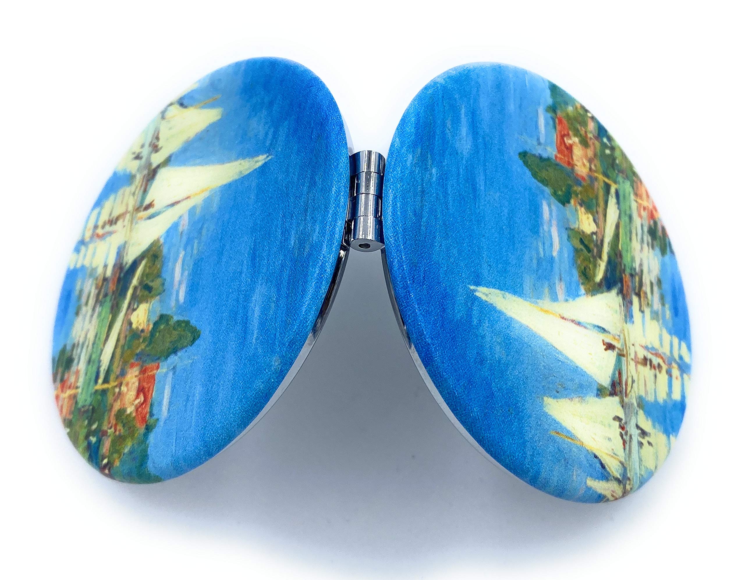 Small Compact Mirror For Men Small Bag Mirror Lightweight Portable Mirror Hand Mirror Claude Monet Sea Argenteuil Birthday Gift