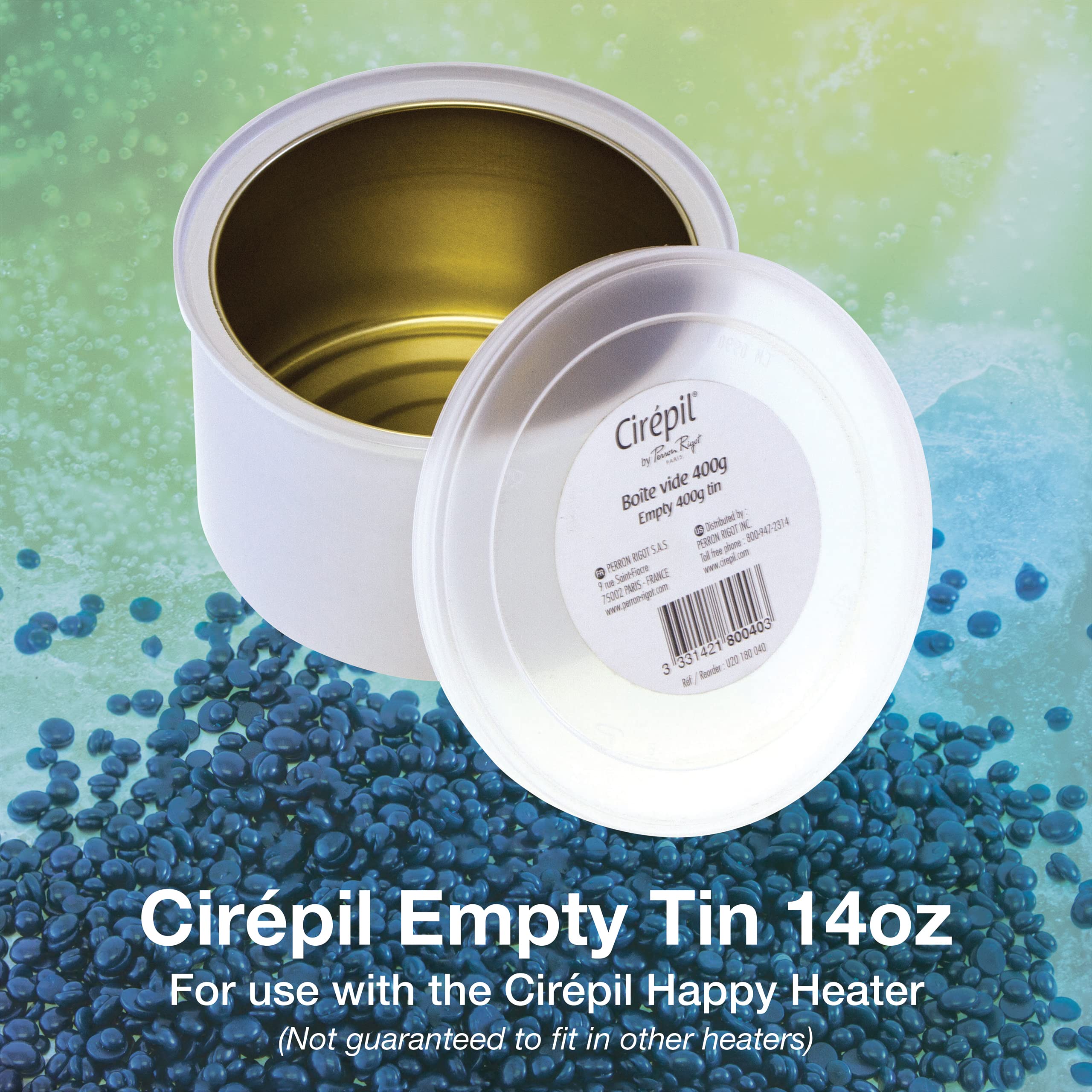 Cirepil - Empty Metal Tin - Capacity : 400G Or 14.10Fl Oz - Use With The Cirepil Heater - Replacement Waxing Pot