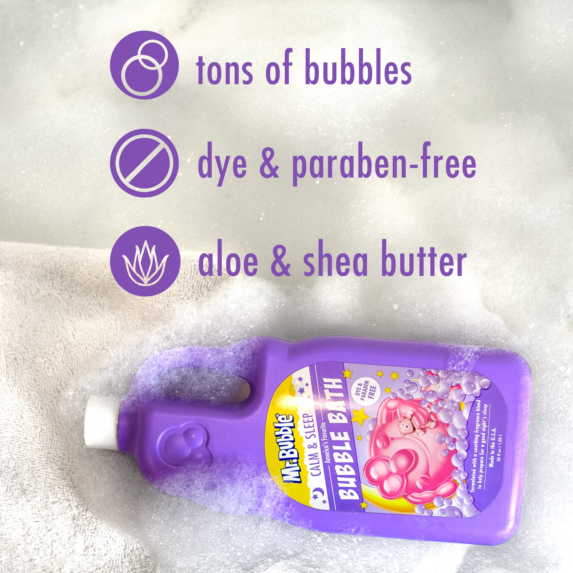 Mr. Bubble Calm & Sleep Bubble Bath (Pack Of 2 Bottles, 36 Fl Oz Each)
