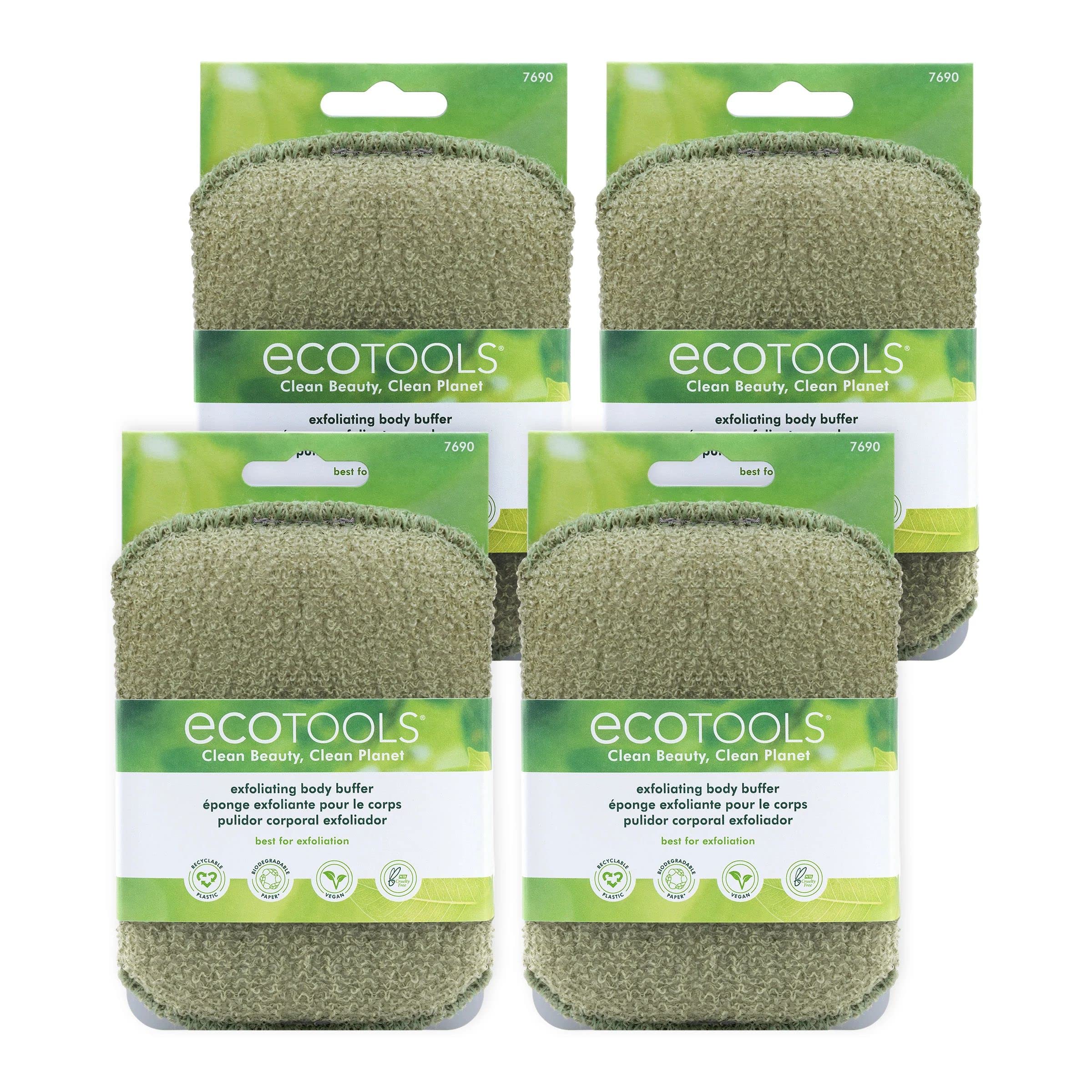 Ecotools Exfoliating Body Buffer, For Body Cleansing, Removes Dead Skin, Moderate Exfoliation, Bath & Shower Accessory, Designed