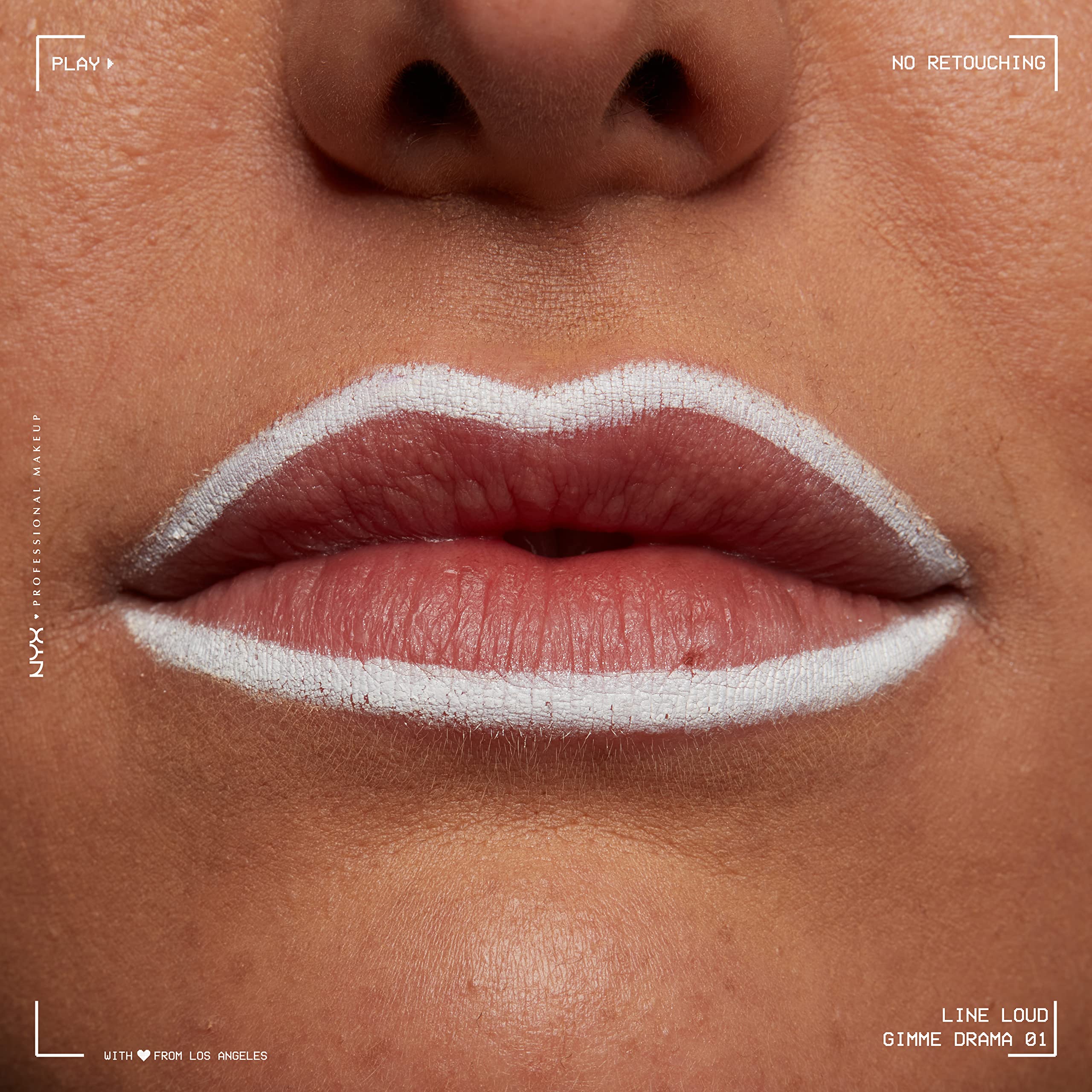 NYX PROFESSIONAL MAKEUP Line Loud Lip Liner, Longwear and Pigmented Lip Pencil with Jojoba Oil  Vitamin E - gimme Drama (White)