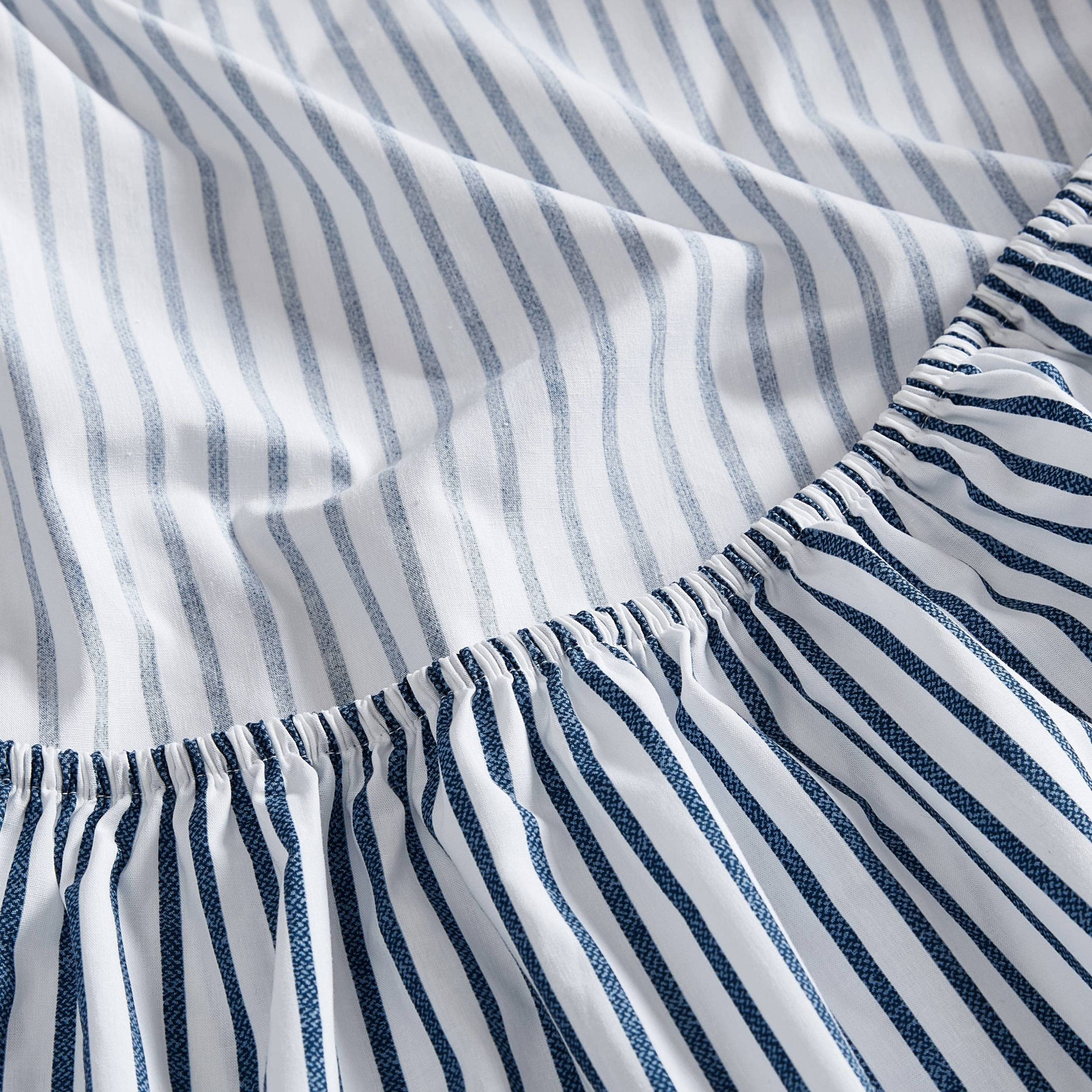 Nautica- Twin Sheet Set, cotton Percale Bedding Set, crisp  cool, Lightweight  Breathable (Harmead Navy, Twin)