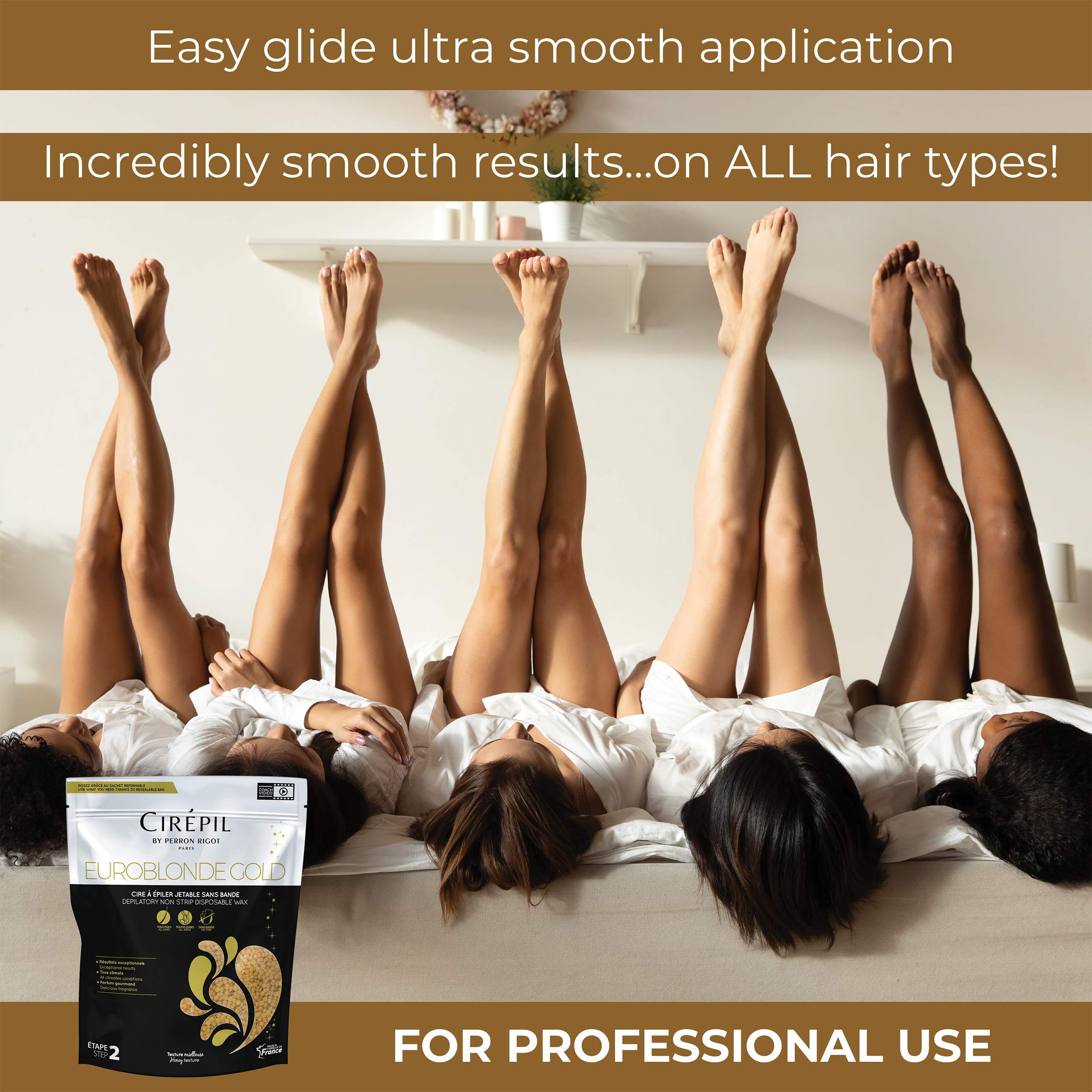 Cirepil - Euroblonde Gold - 800g / 28.22 oz Wax Beads Bag - Light Monoi Scent - Ultra Fluid Gel Texture - All-Purpose & Easy Rem