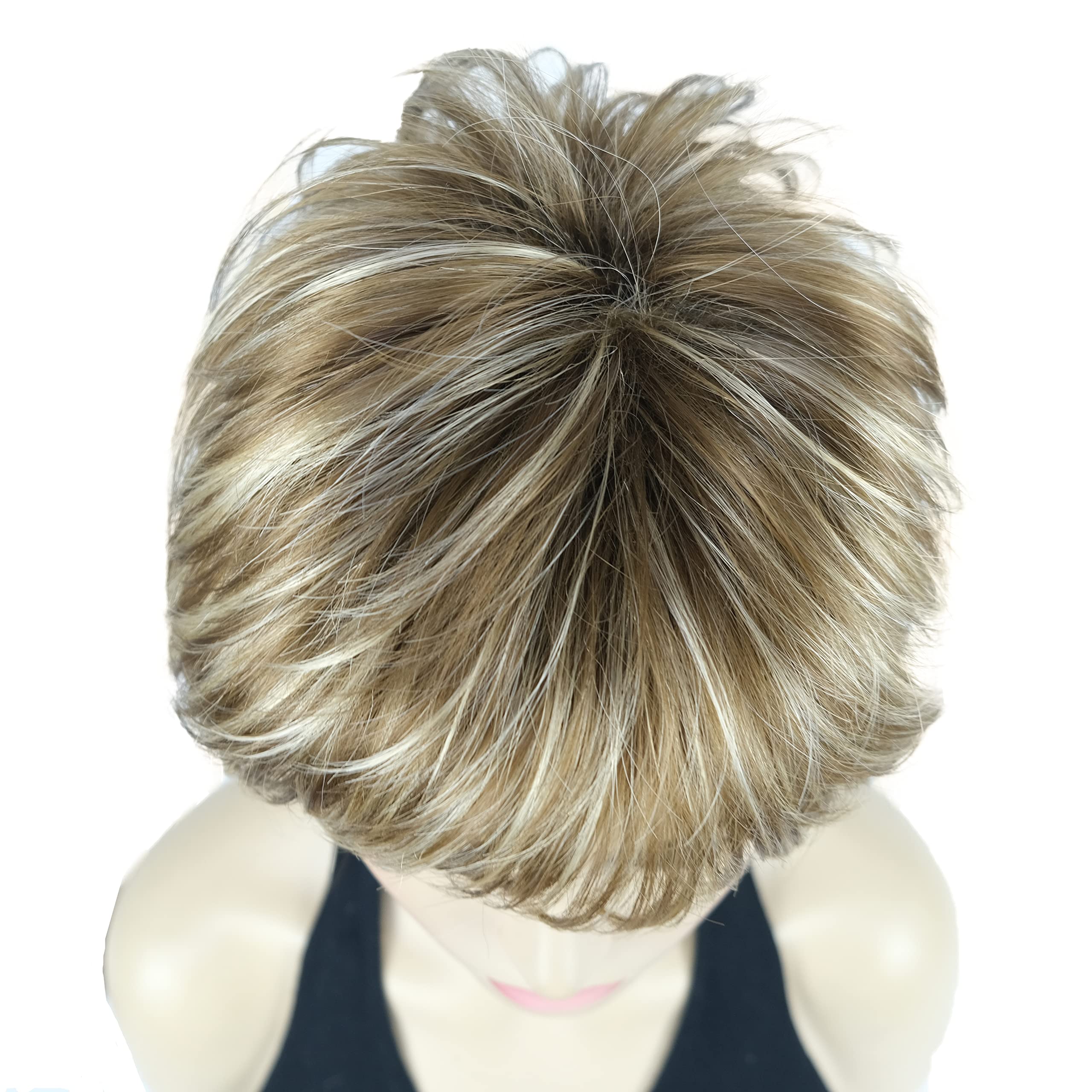 Lydell Short Layered Shaggy Full Synthetic Wig Wigs 12Tt26 Brown Highlights