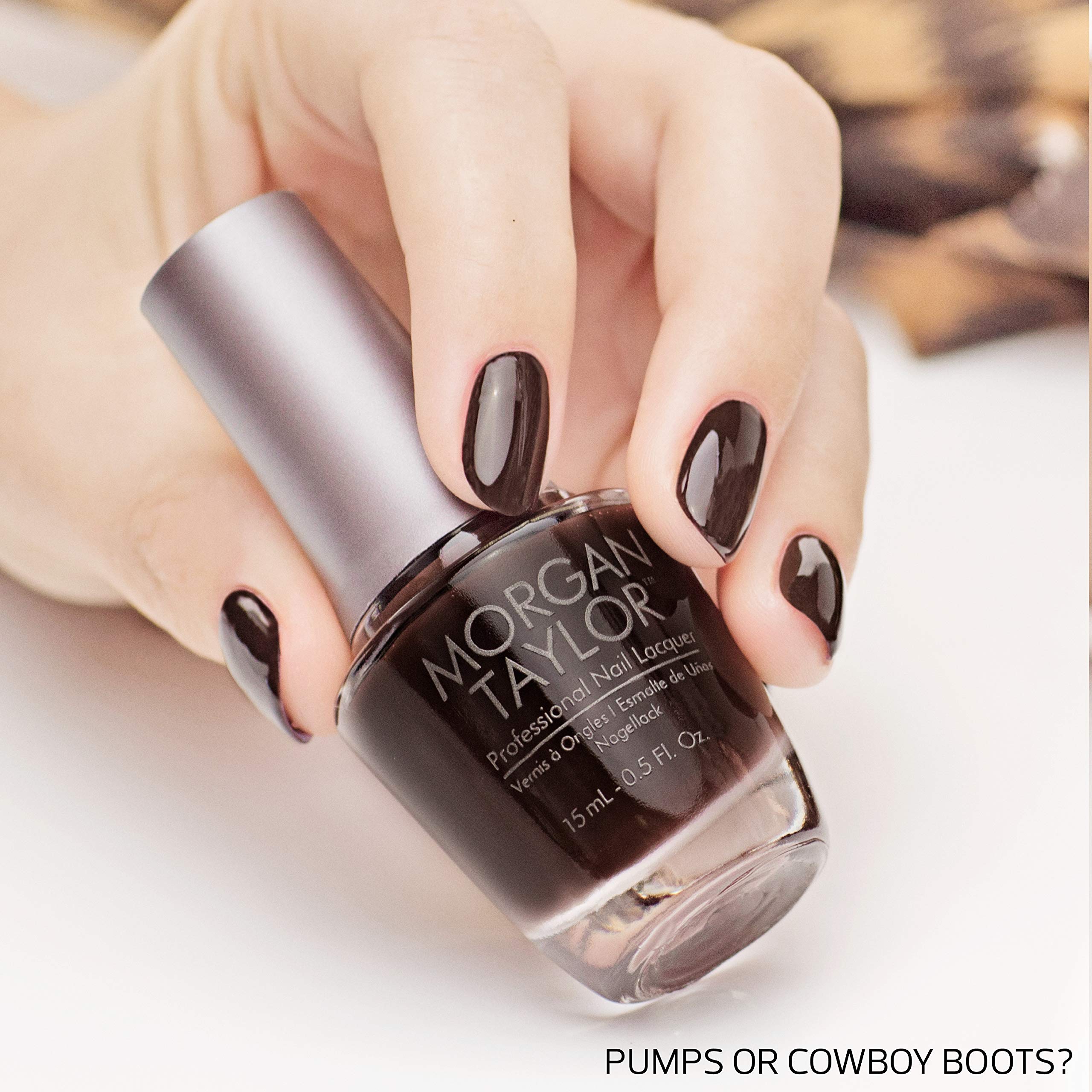 Morgan Taylor Nail Lacquer (Pumps Or Cowboy Boots?) Black Nail Polish, Finger Nail Polish, Long Lasting Nail Polish, Black Nail
