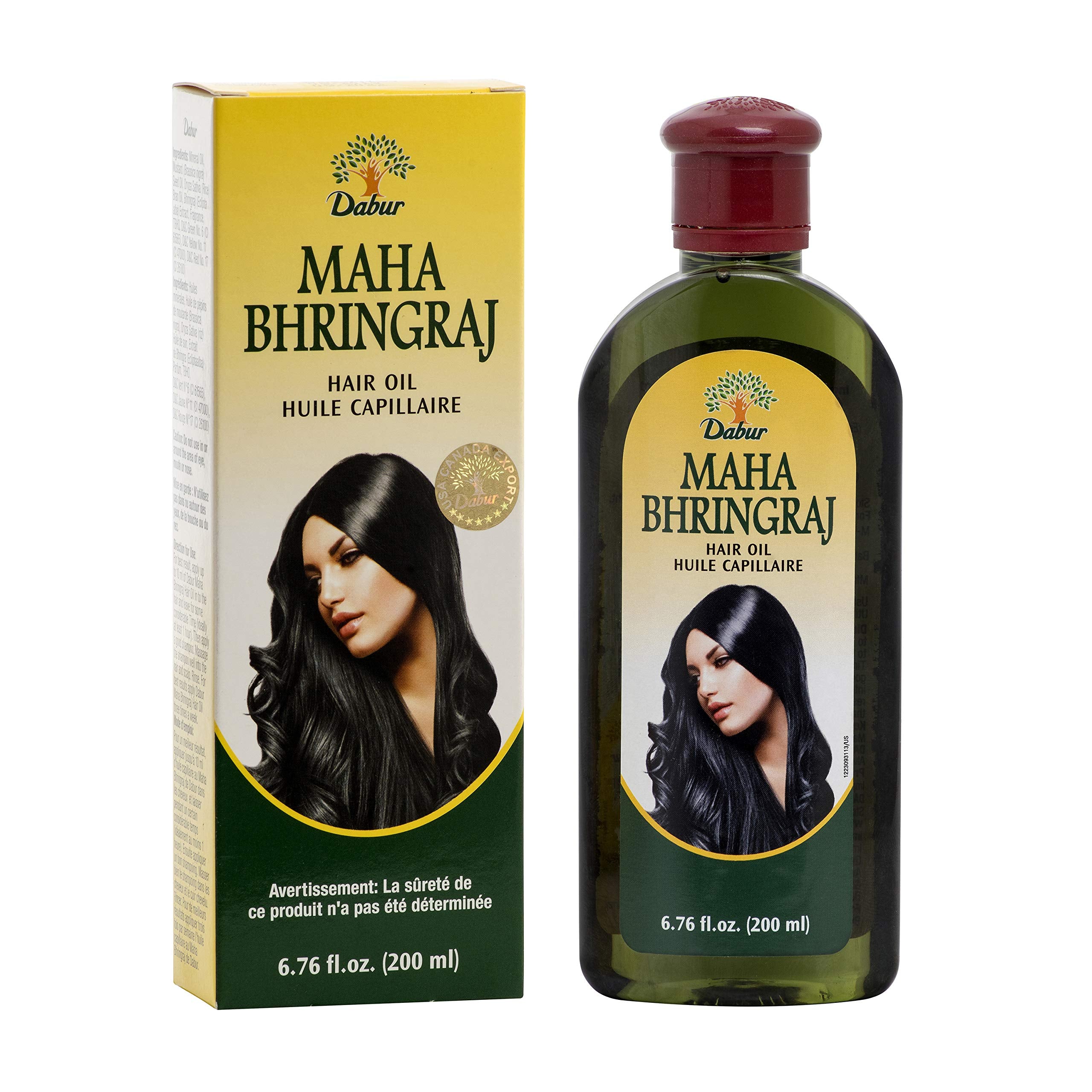 Dabur Maha Bhringaj Herbal Hair Oil - Natural Moisturizing Elixir, 200 ML (6.76 FL OZ) for Healthy Scalp & Soft, Manageable Hair