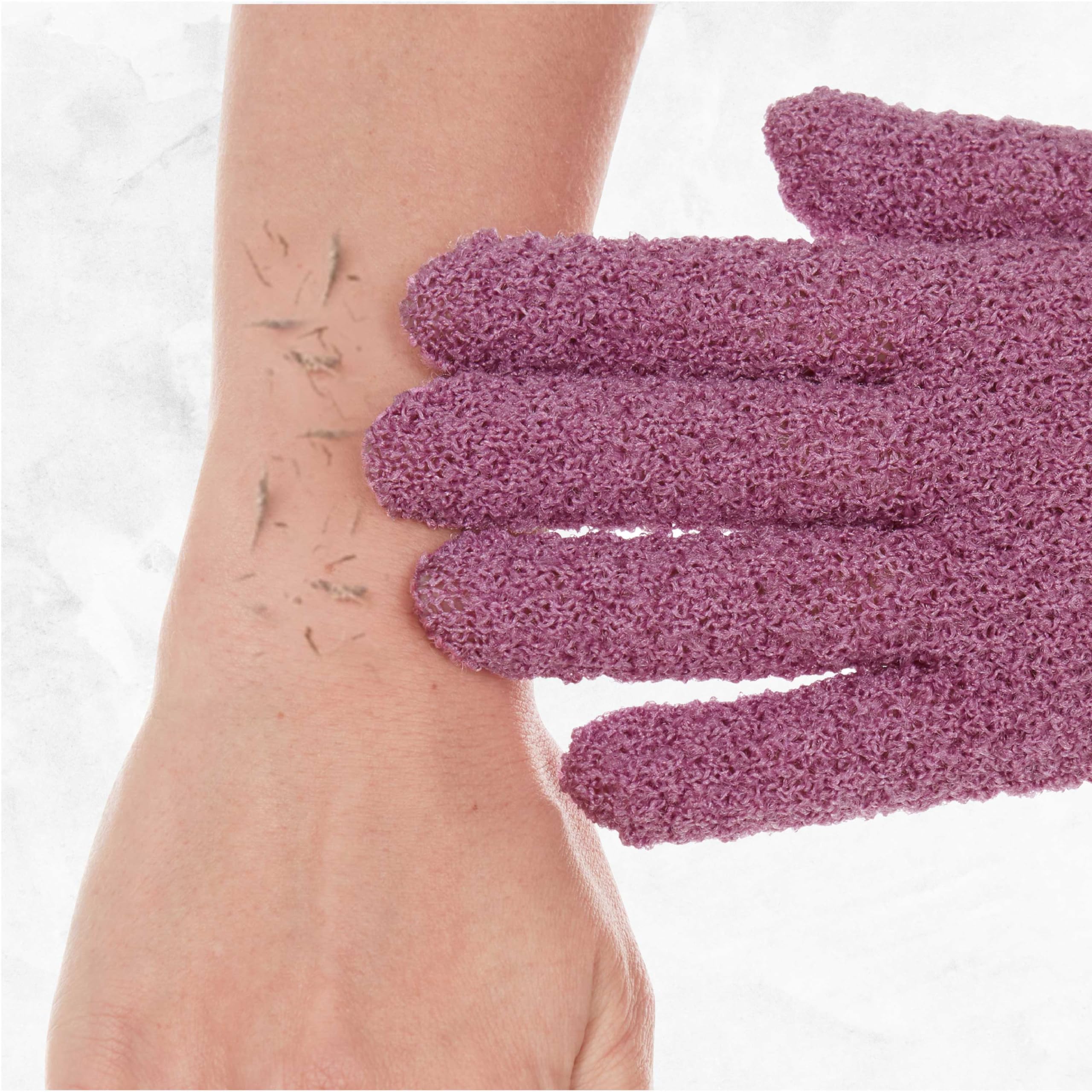 The Beauty Project 4 Pairs Exfoliating Gloves, 100% Nylon, Dual Texture Body Scrub For Spa, Massage & Dead Skin Removal, Multi-C