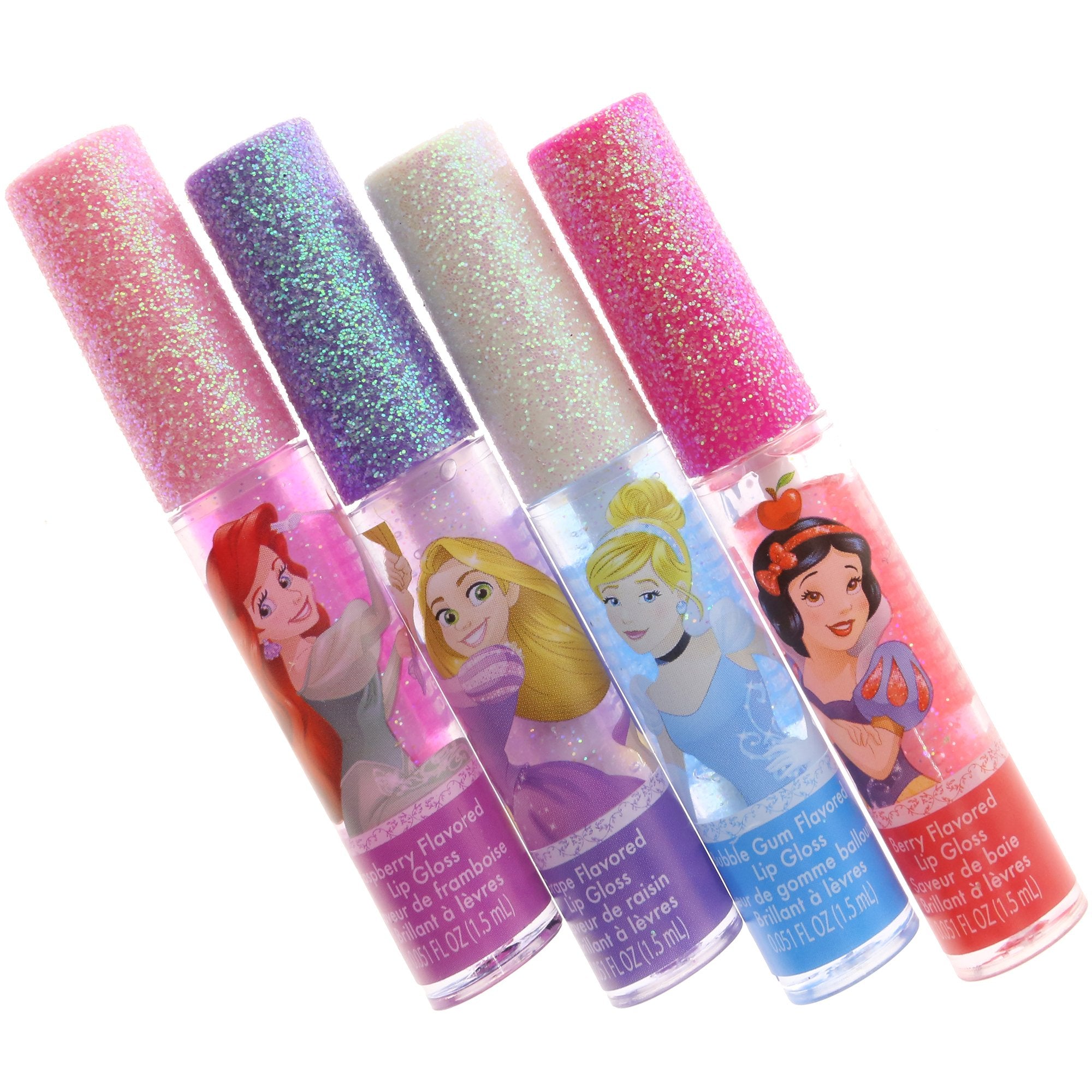 Townley Girl Disney Princess Lip Gloss Set, 7 Pack, 0.05 Fl Oz Each, Multicolor