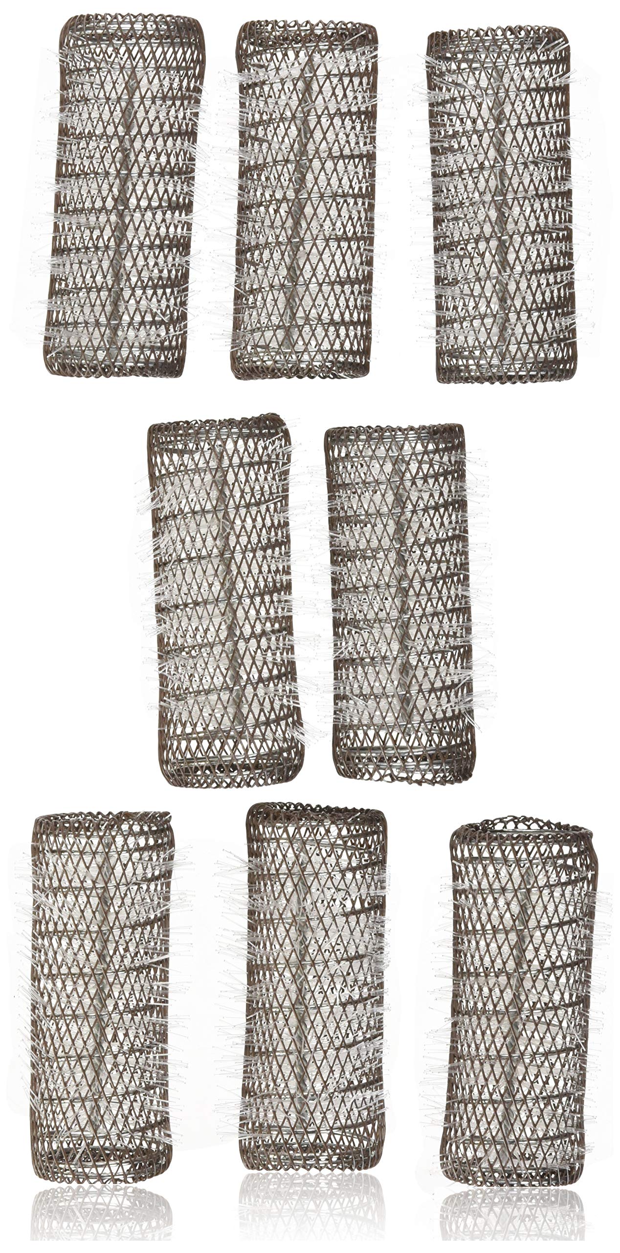 2 Pack (TOTAL 8 ROLLERS w/ 8 Pins) HAIR STYLING BRUSH ROLLERS & PINS Hair Curlers 3 x 1 1/8 Bristles