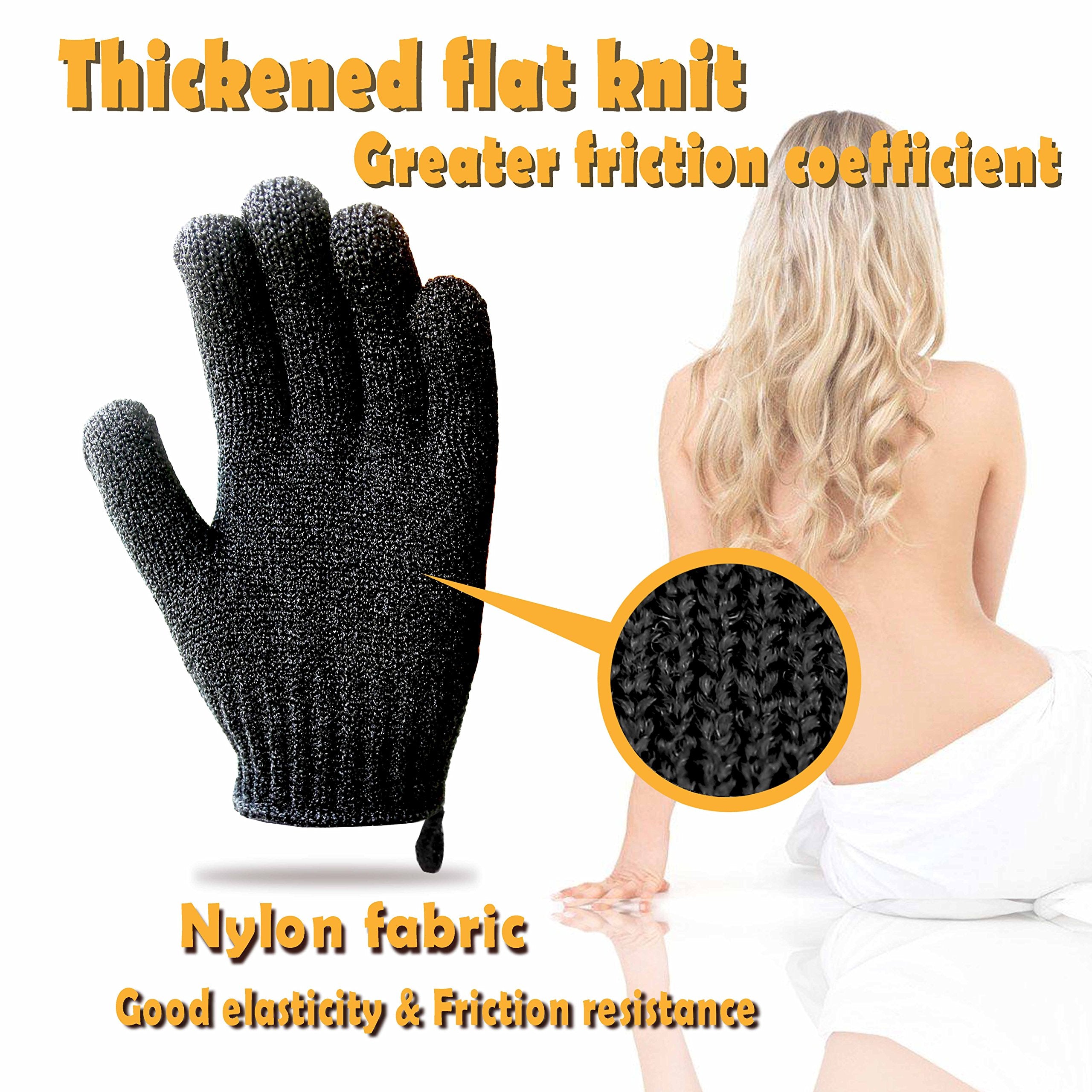 Mig4U Exfoliating Shower Gloves For Bath, Premium Nylon Body Wash Bathing Gloves For Men Women Spa, Massage And Skin Scrub, Dead