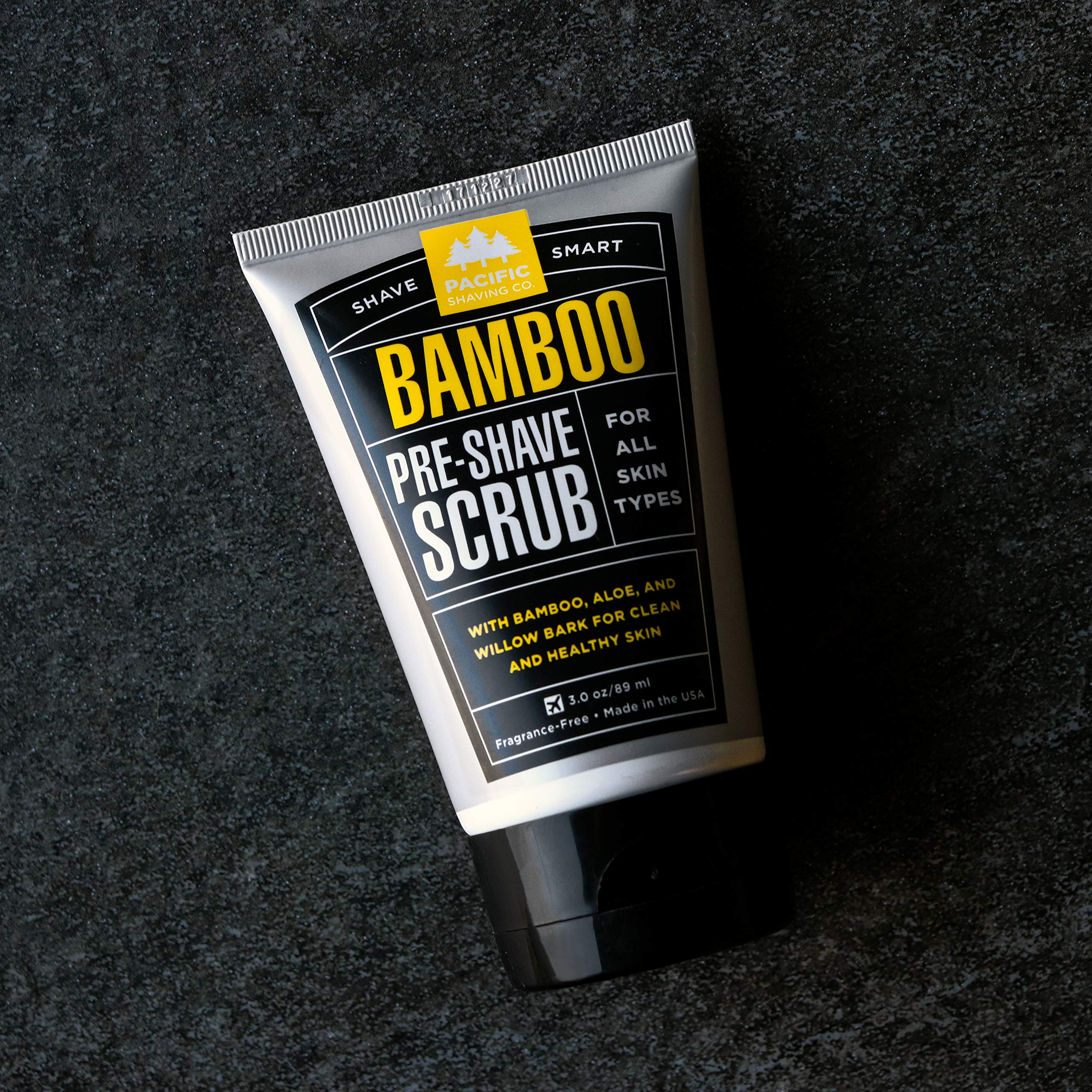 Pacific Shaving Company Bamboo Pre-Shave Scrub with Aloe & Willow Bark, Exfoliates, Soothes & Moisturizes Skin, Helps Control Bl