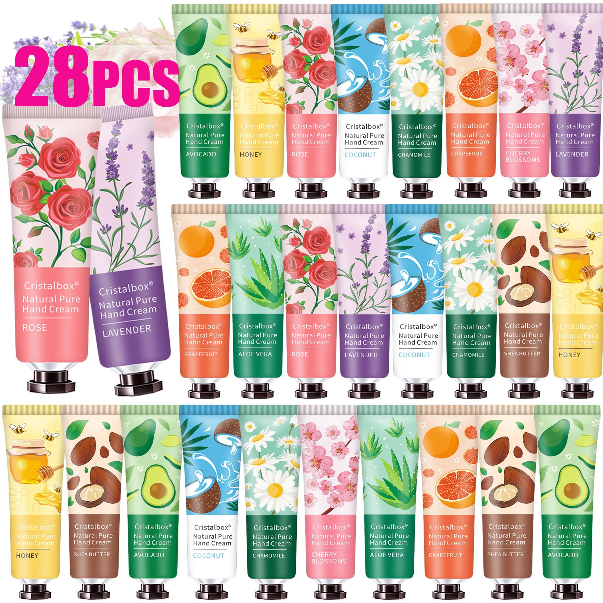 28 Pack Hand Cream Set-Valentines Day Gifts for Her,Women Gifts for Birthday,Bridesmaid Gifts Teacher Appreciation Gifts Nurse G