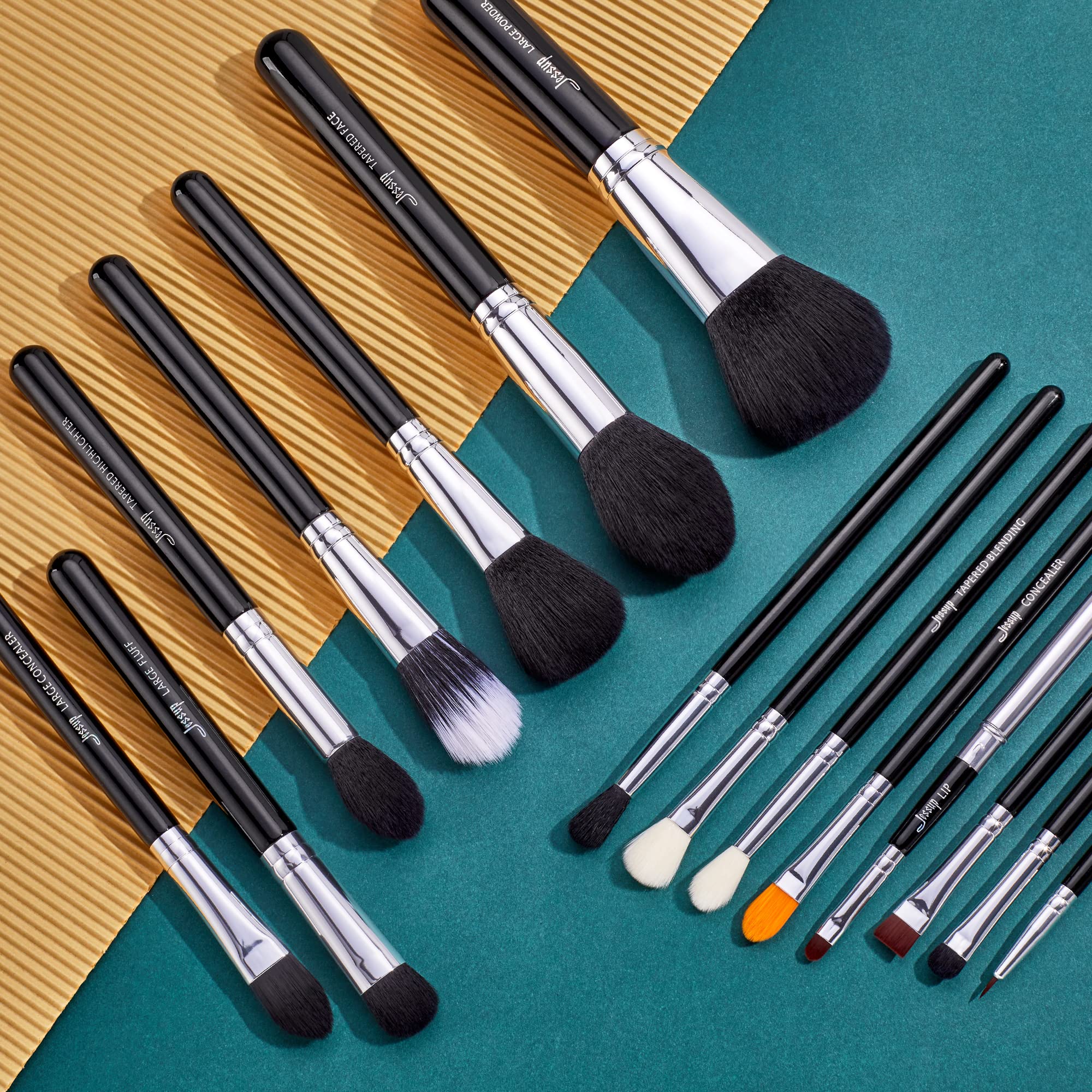 Jessup Makeup Brushes 15 Pcs Makeup Brush Set Beauty Cosmetics Make Up Powder Concealer Eyeshadow Eyeliner Blending Lip Brush To