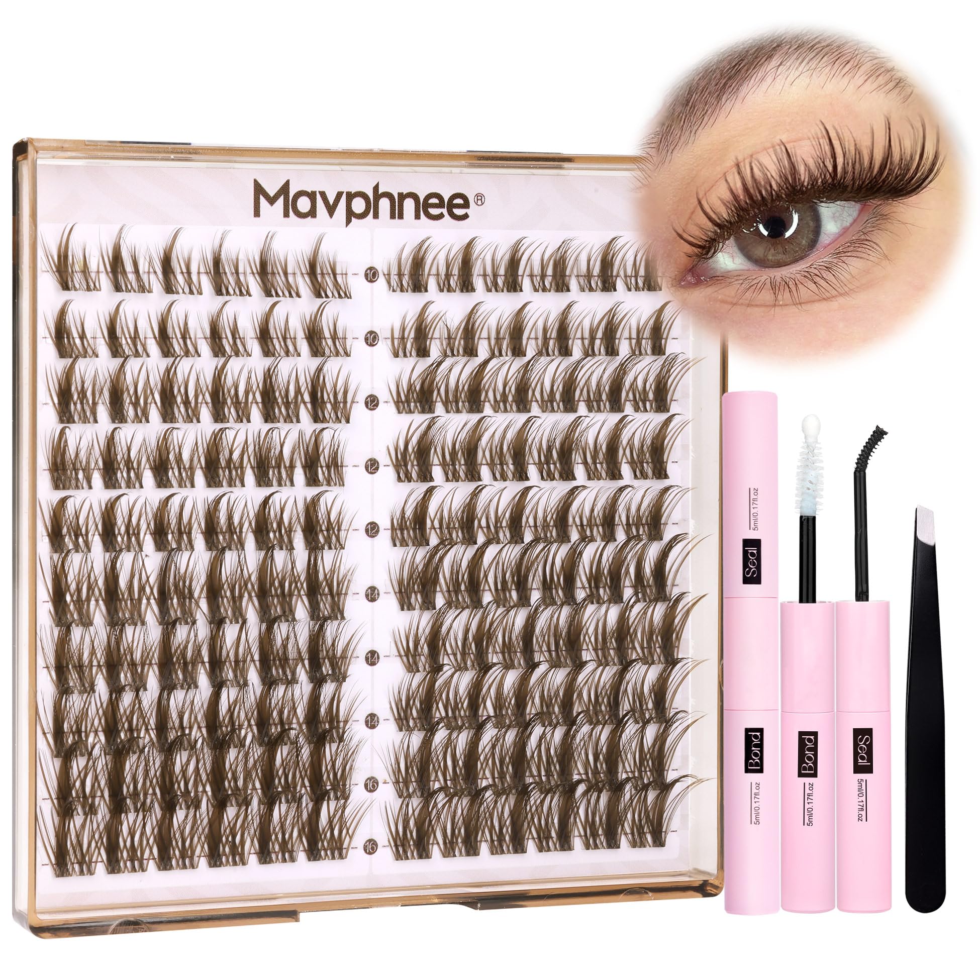 Brown Lash Clusters Kit Dark Brown Eyelash Clusters 120 Pcs Natural Lash Extension Kit 10-16Mm Cc Curl Individual Lashes Kit Wit