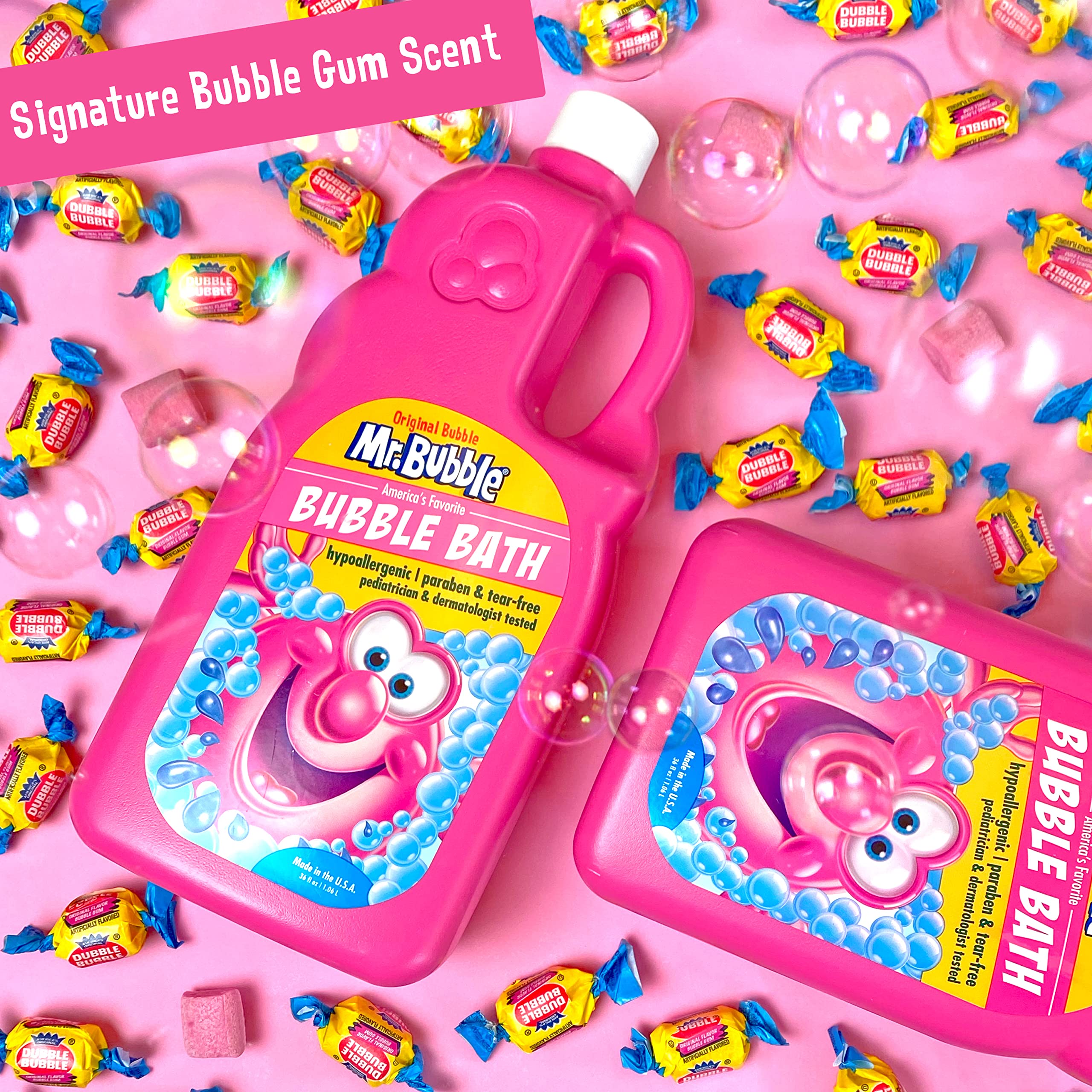 Mr. Bubble Original Bubble Bath - Hypoallergenic, Tear Free Bubble Bath Solution Makes Big Long Lasting Bubbles For Kids, Toddle