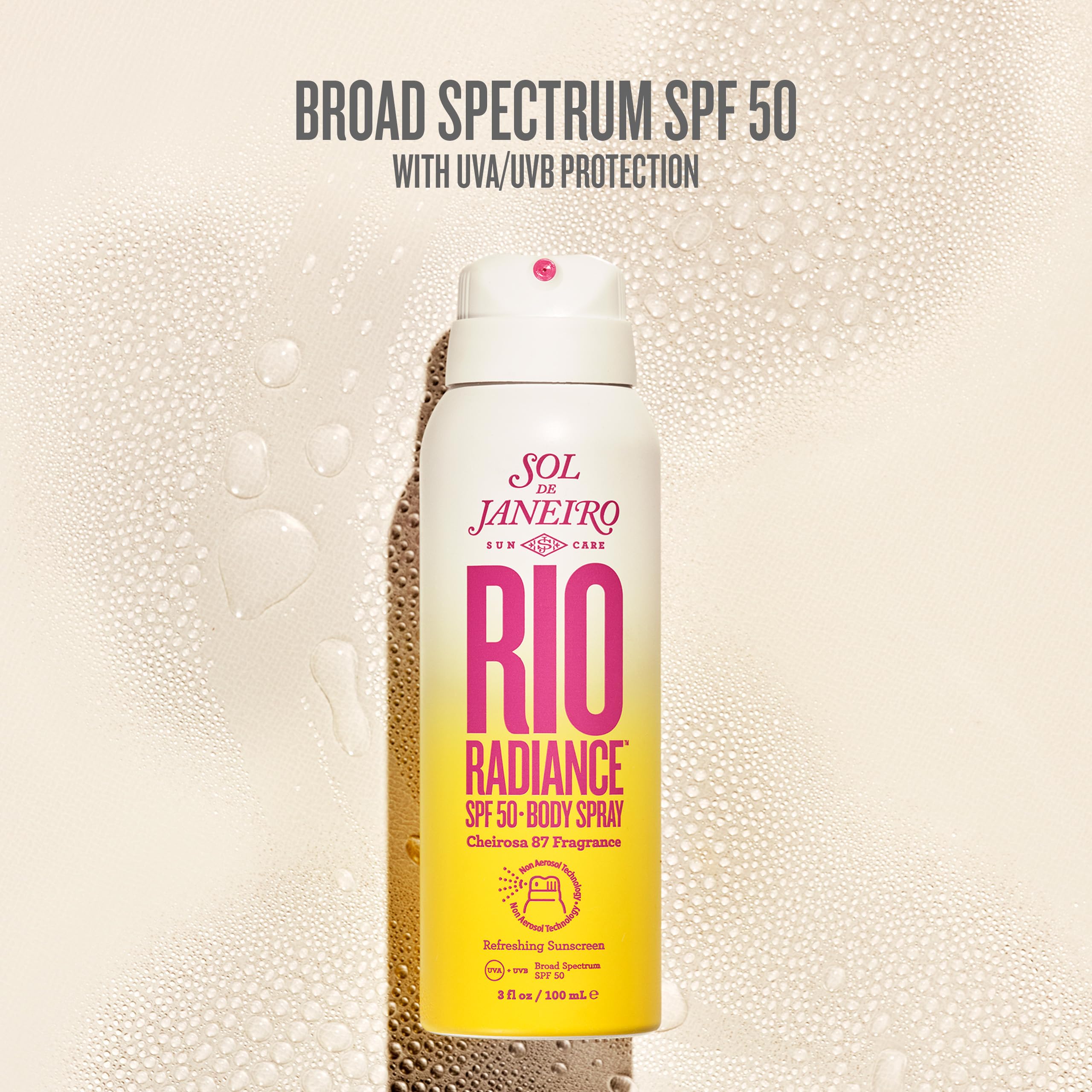 SOL DE JANEIRO Rio Radiance SPF 50 Body Spray Broad Spectrum | Spray Sunscreen for Body | Niacinamide and Antioxidants | Sheer C