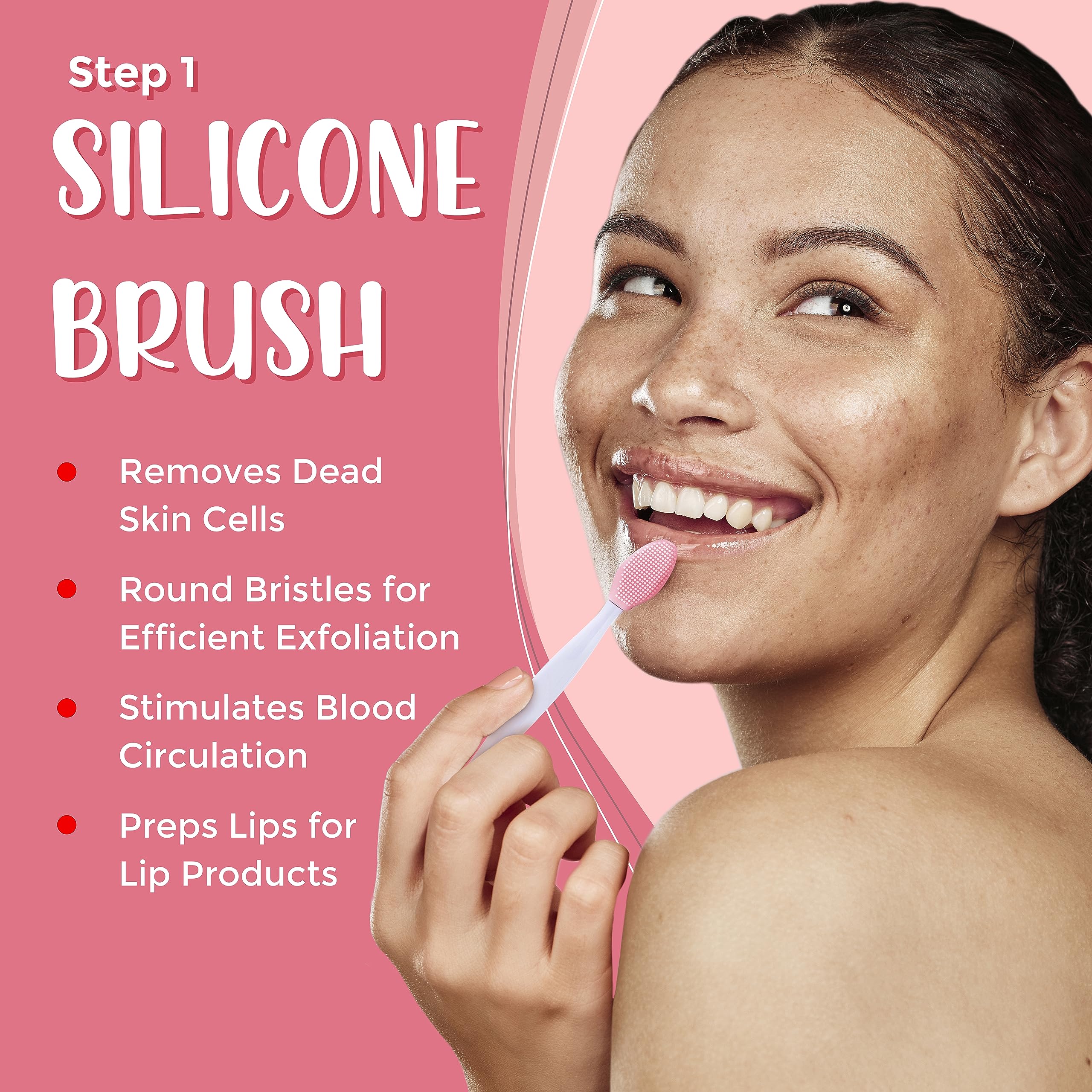 Lick Your Lips 6-In-1 Lip Care Kit With Lip Sleeping Mask, Silicone Brush, Sugar Scrub, Sheet Mask To Reveal Luscious, Soft Lips